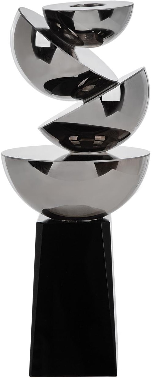Image of GILDE Kerzenleuchter "Glass Art, Kerzenleuchter, "Hakura", Glas, schwarz" Kerzenleuchter Hakura Tischdeko modern Dekoleuchter