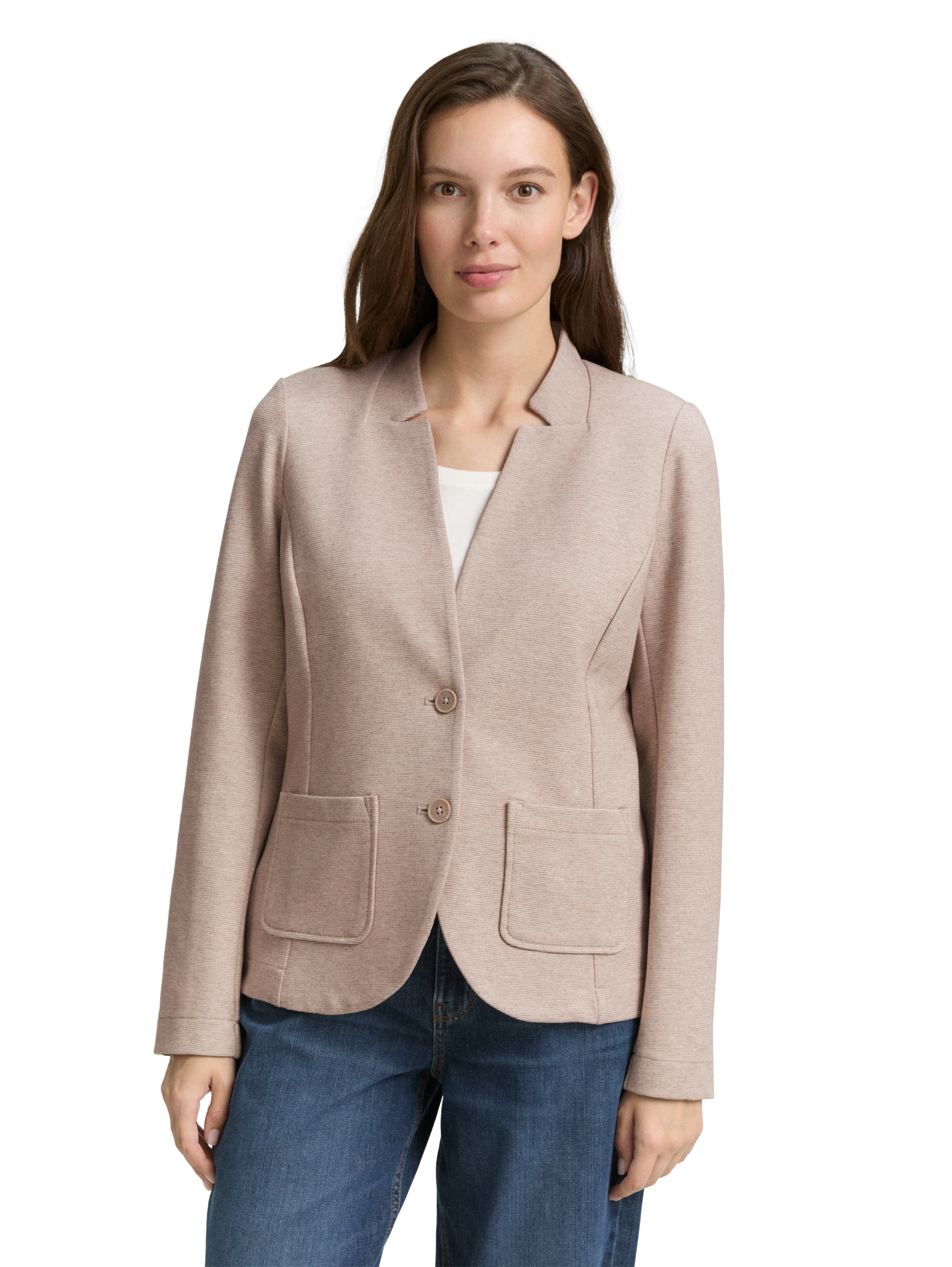 Image of TOM TAILOR Sweatblazer "Fied" mit aufgesetzten Taschen und Struktur