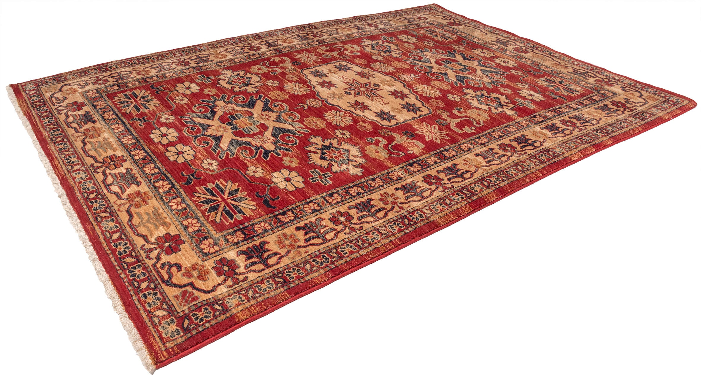 THEKO Wollteppich »Saharna 2856«, rechteckig, 12 mm Höhe, reine Wolle, Orient-Optik, mit Fransen