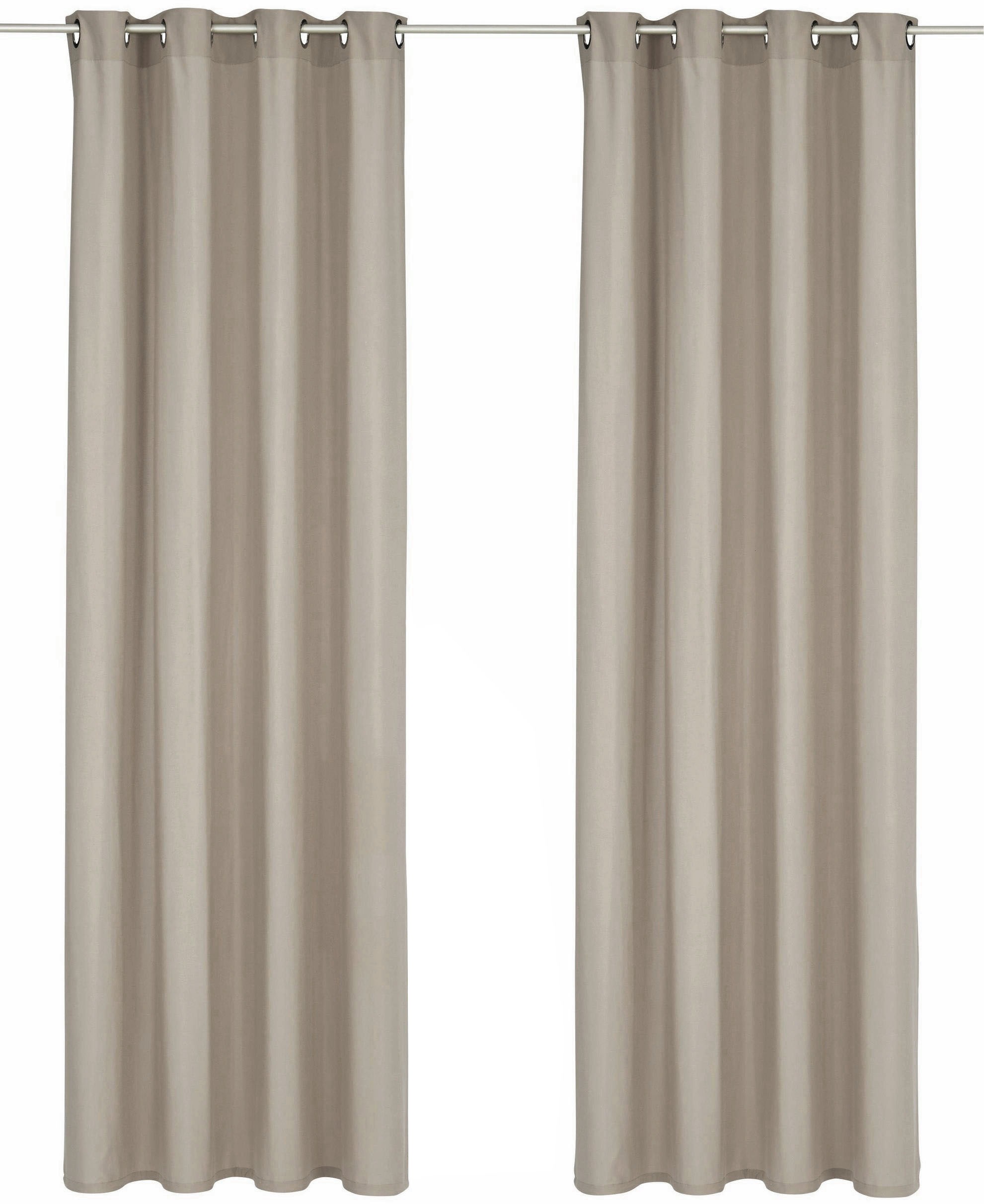 Bruno Banani Vorhang "Lagan, 2er- Set, blickdicht, Polyester" Ösen 2 Stk. tlg. 2-er Set, gewebt, Microfaser, versch. Größen, einfarbig, Bestseller