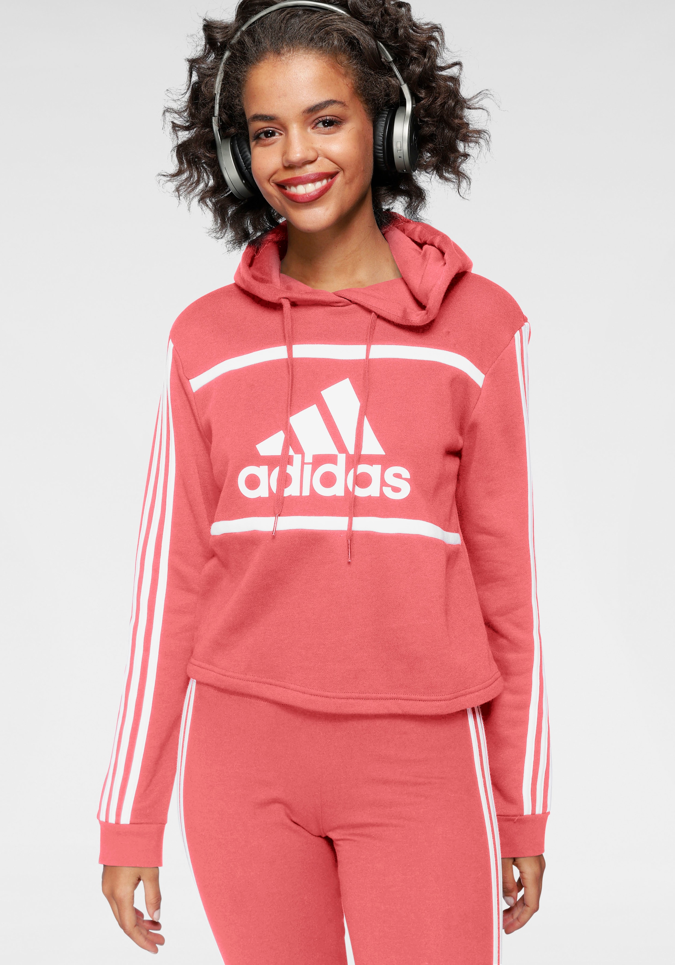 Image of adidas Performance Kapuzensweatshirt »WOMEN COLORBLOCK CROPPED HOODIE« bei Ackermann Versand Schweiz