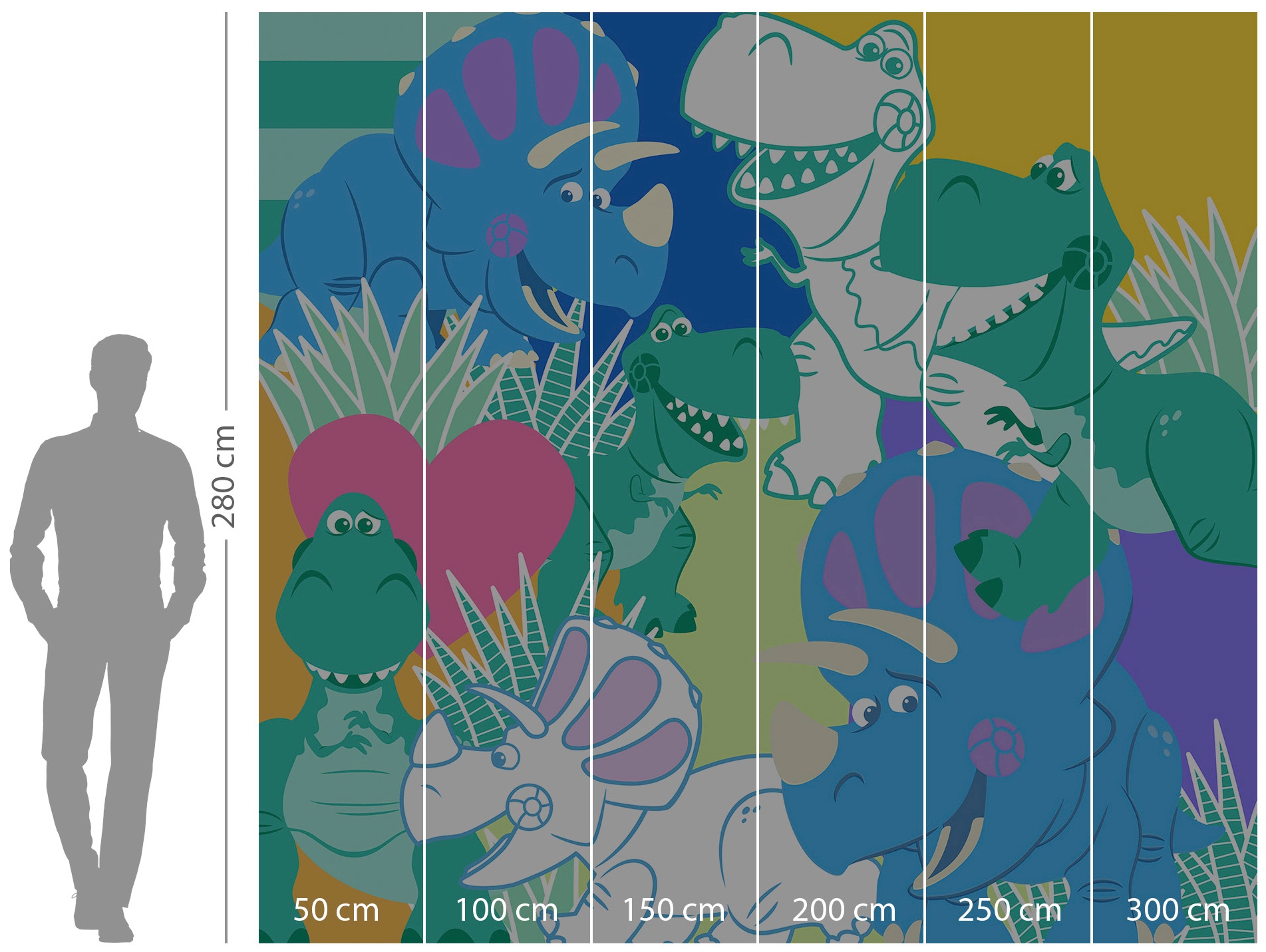 Komar Vliestapete »Digitaldruck Vlies -  Toy Story Rex and Trixie - Grösse 300 x 280 cm« bedruckt glatt Kinderzimmer