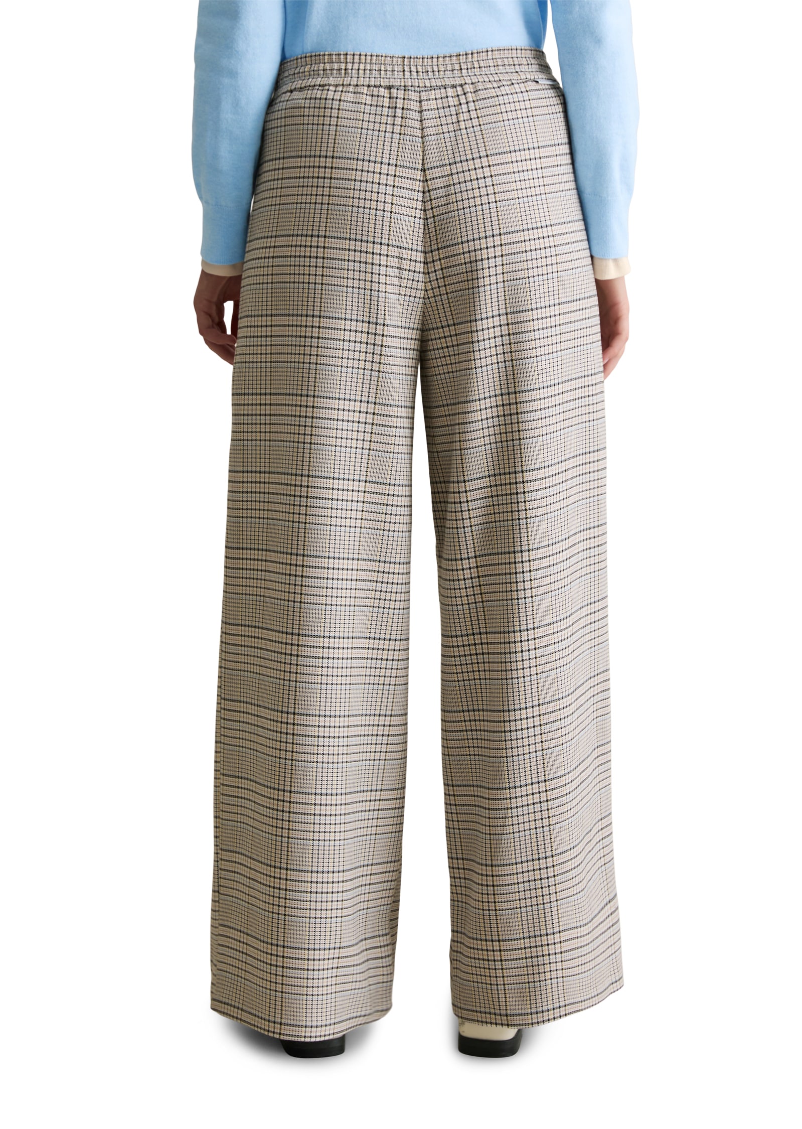 Marc O'Polo DENIM Pantalon à enfiler  karierte Hose wide mit recyceltem Polyester, elastischer Bund