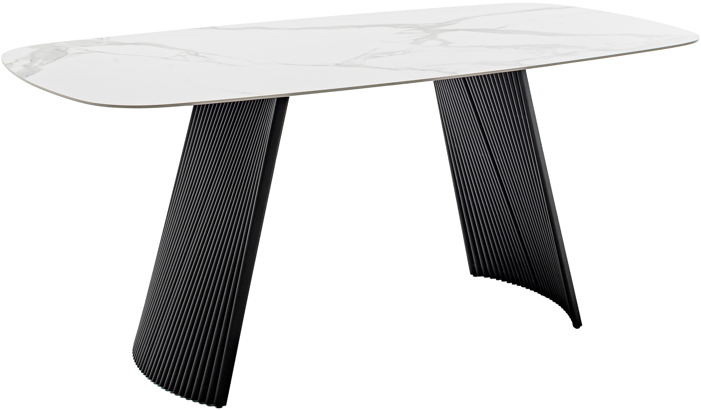 MCA furniture Esstisch »TOBELO Wangentisch 180x90cm«, (1 St.), Keramik, Metall, weiss marmoriert, dining table, 4-6 Personen