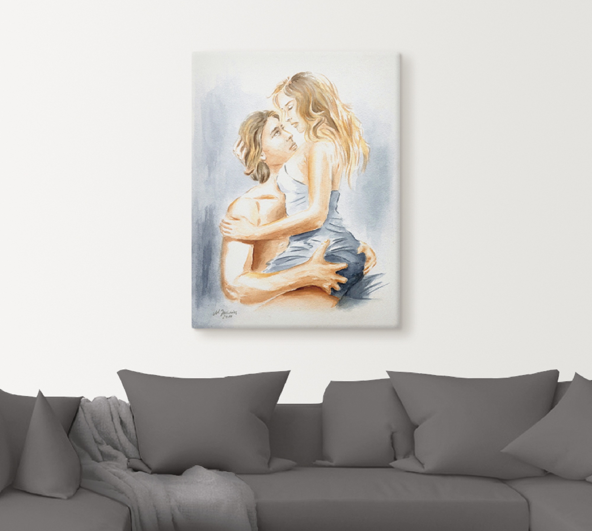 Artland Wandbild »Verliebtes Pärchen - erotisches Aquarell«, Paar, (1 St.), als Leinwandbild, Poster in verschied. Grössen