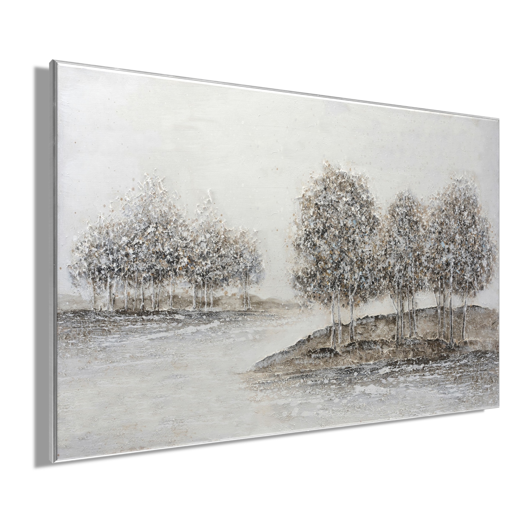 Bönninghoff Ölgemälde »handarbeit gerahmt BÄUME 78x118 cm – Wandbild Deko neutral« Baum | Bäume | Landschaft 1 Stk. tlg. handgefertigt, jedes Bild ein Unikat, Schattenfugenrahmen