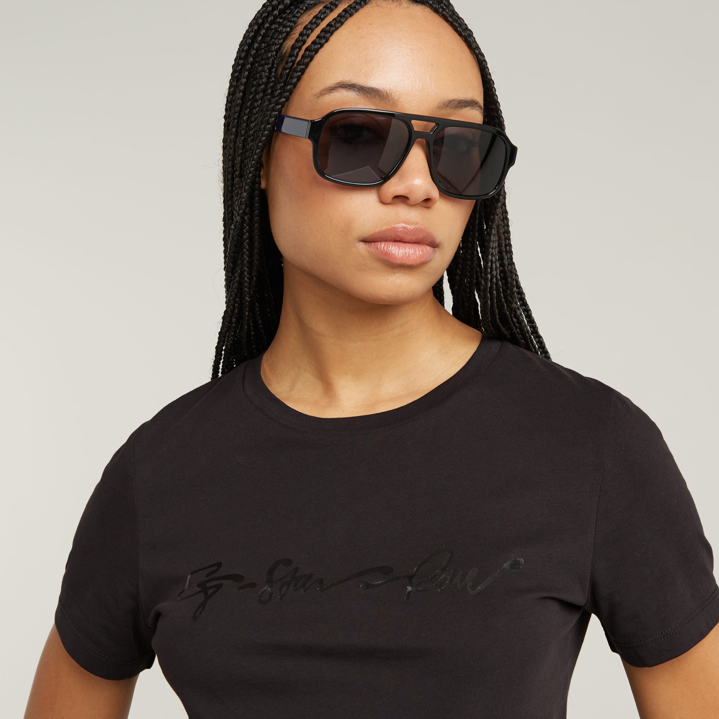 G-STAR T-Shirt »G-Script Shiny R« mit Ton-in-Ton Schriftzug