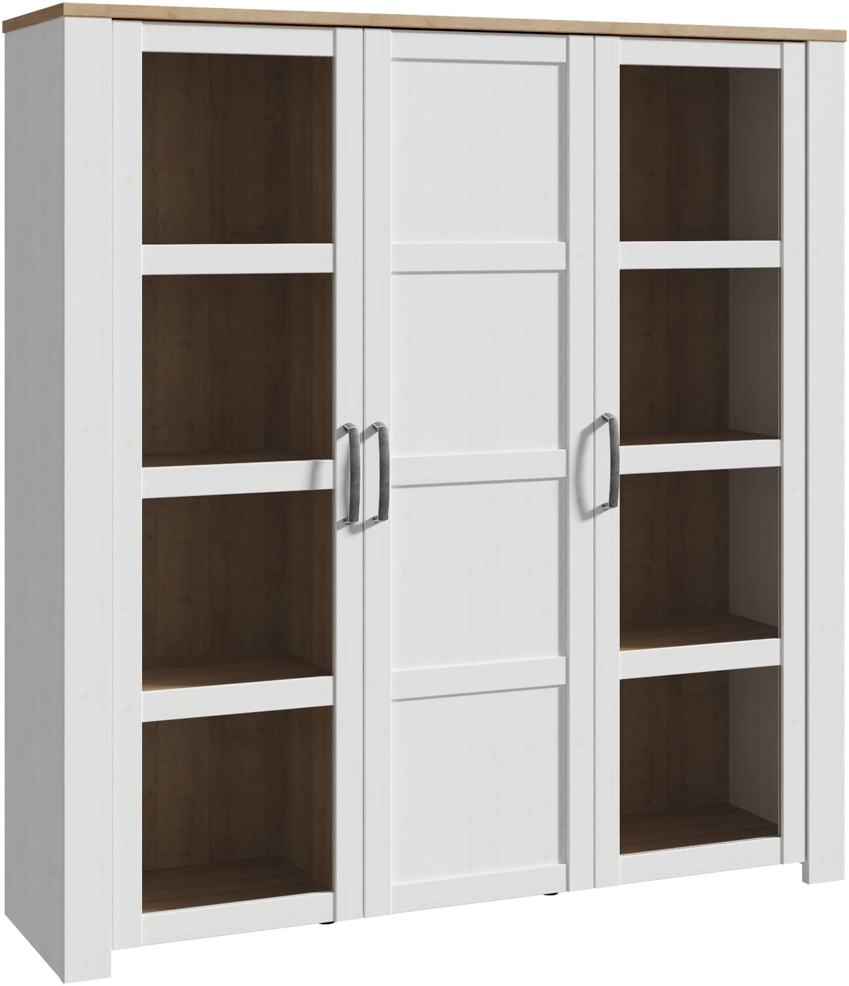 Image of FORTE Highboard "Bohol, grosses Highboard 2, Glastüren, viel Stauraum" B/H/T 151,1/160,6/42 cm Beleuchtung optional bestellbar