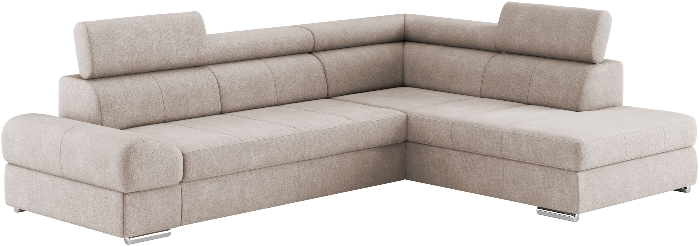 sit&more Ecksofa »Broadway L-Form«, mit verstellbaren Kopfteilen, wahlweise mit Bettfunktion