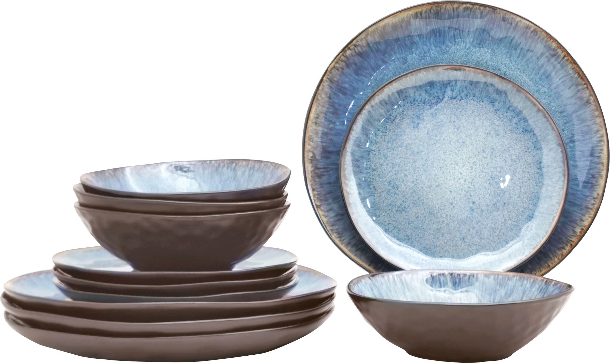 Image of GOODproduct Tafelservice "Teller Set, Service Allden" Teller Set, jedes Stück ein Unikat, 12 Teile, für 4 Personen