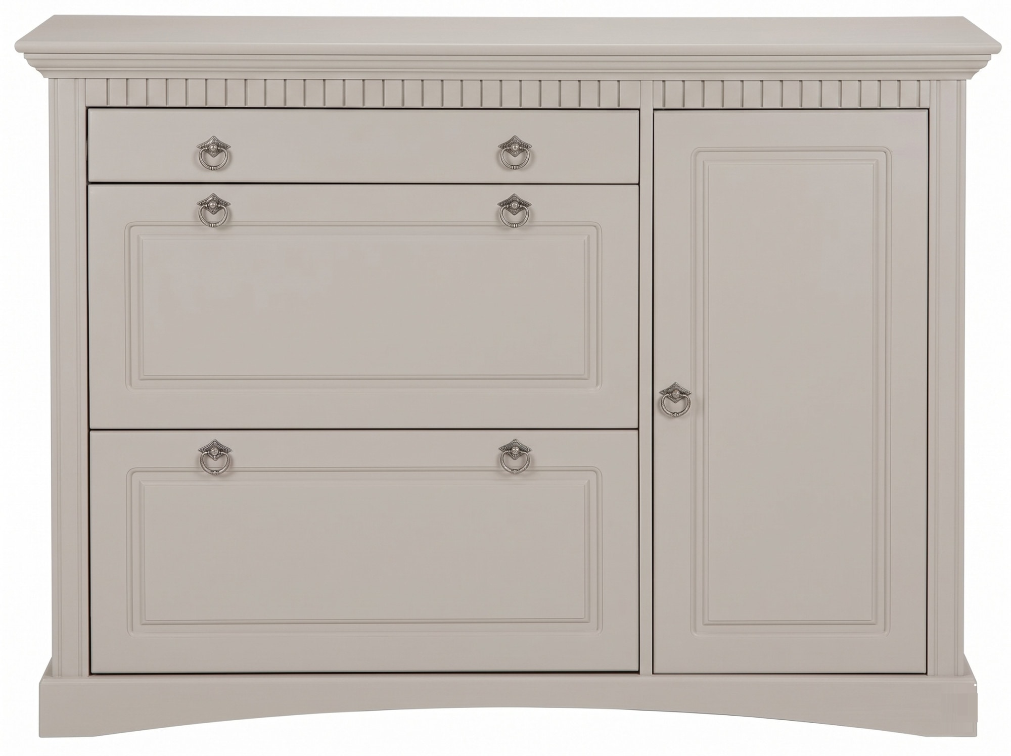 GOODproduct Commode à chaussures »Rustic« ,  en pin massif, largeur 130 cm, pour environ 2 x 12 paires de chaussures