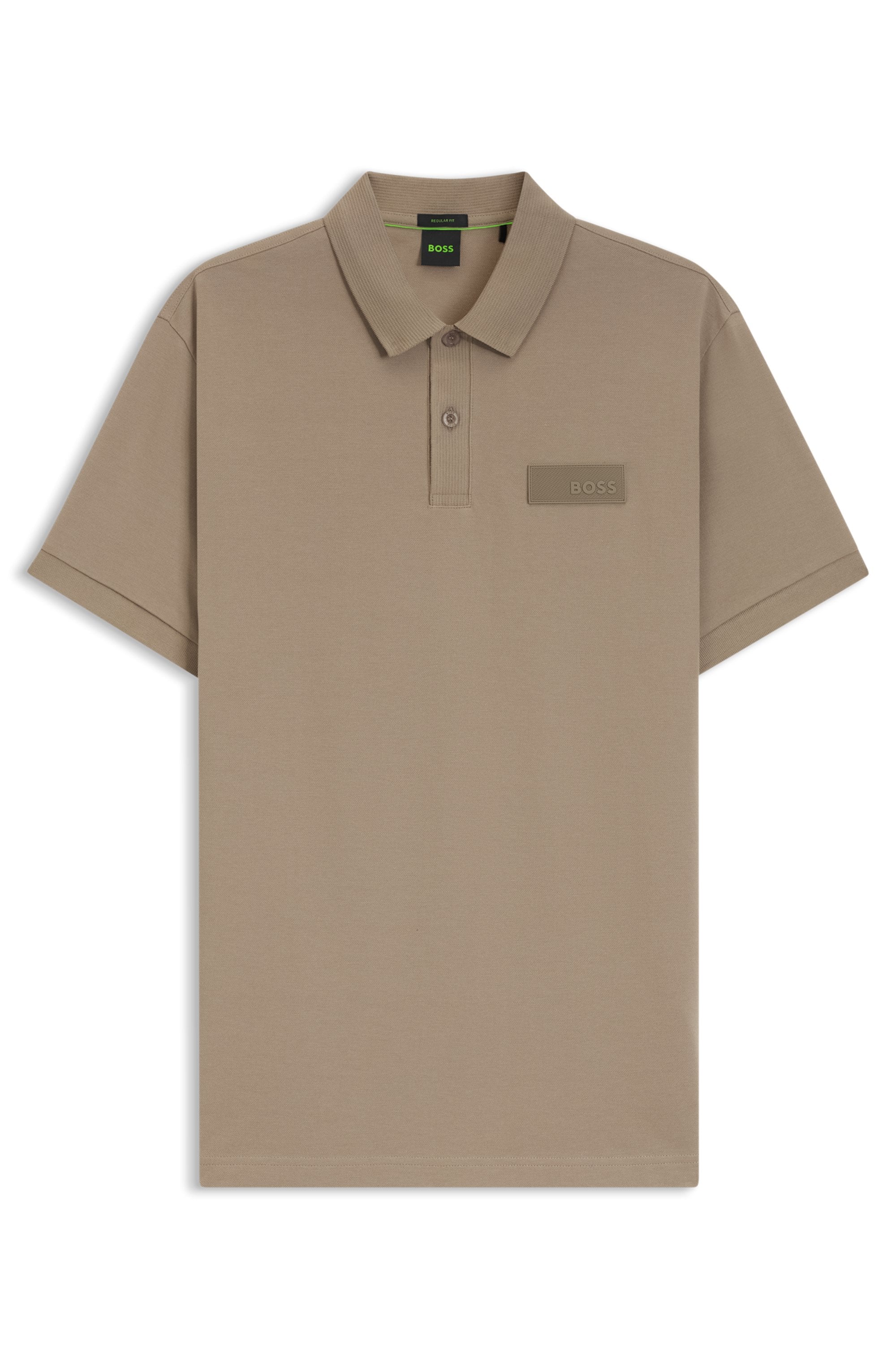 BOSS GREEN Poloshirt »Paddy Logo Patch Regular Fit« atmungsaktive Piqué-Webstruktur, Flachstrickkragen, gerader Schnitt