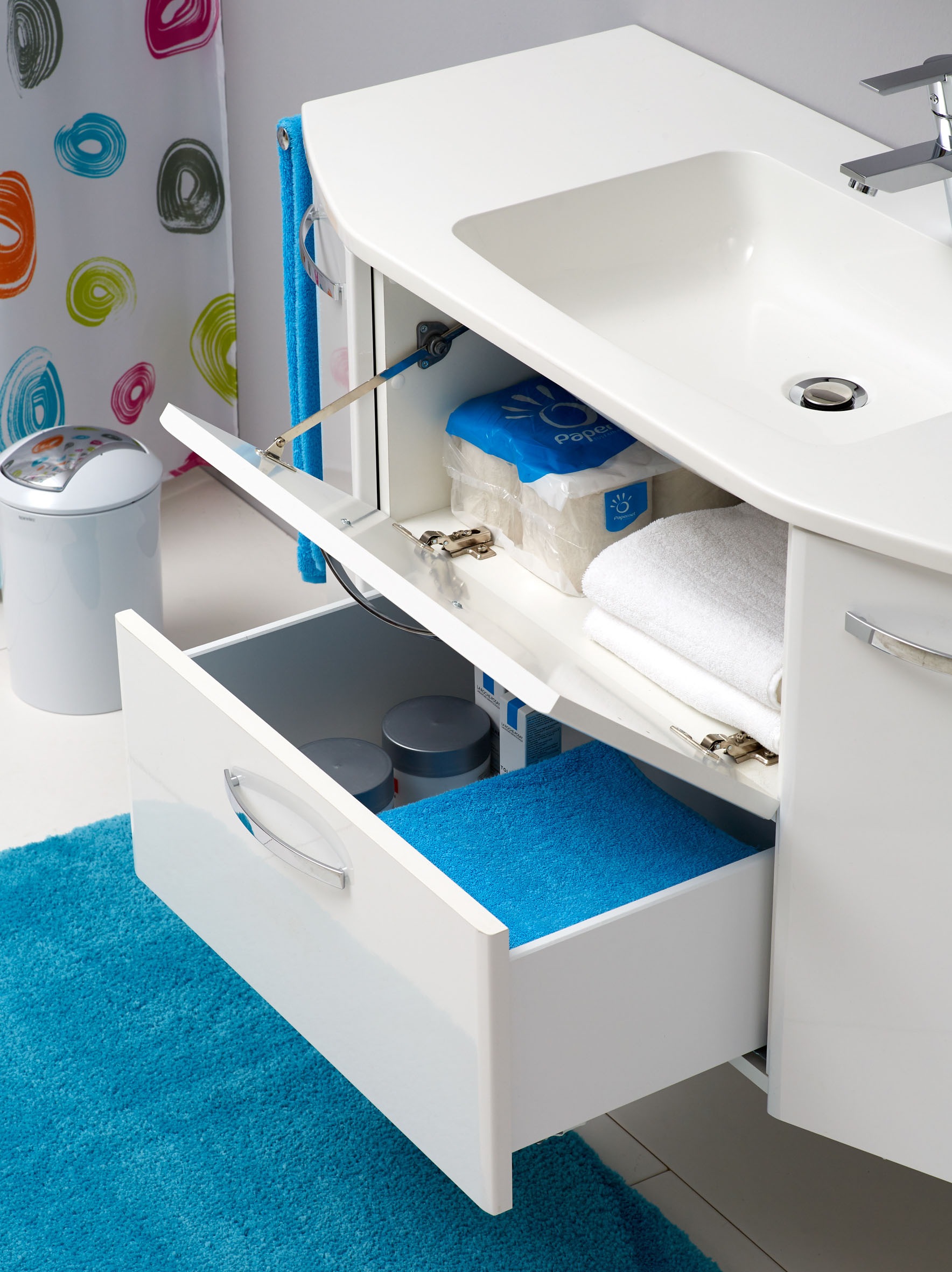 Saphir Waschtisch »Quickset 326, mit Mineralmarmorbecken, 112cm breit« 2 Stk. tlg.