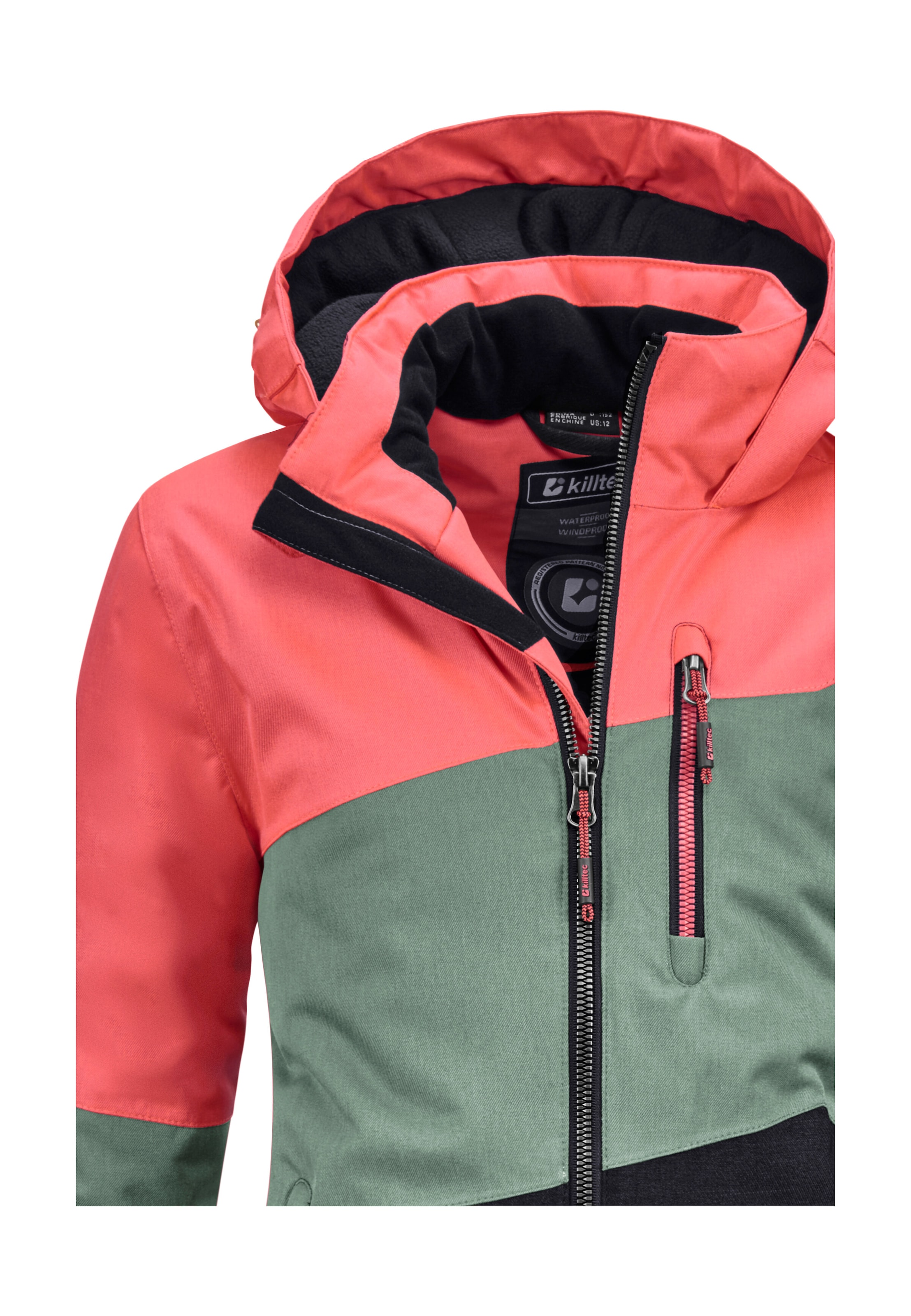 Killtec Veste d'extérieur »Lynge GRLS JCKT B« veste d'hiver imperméable avec capuche, polaire, manches réglables