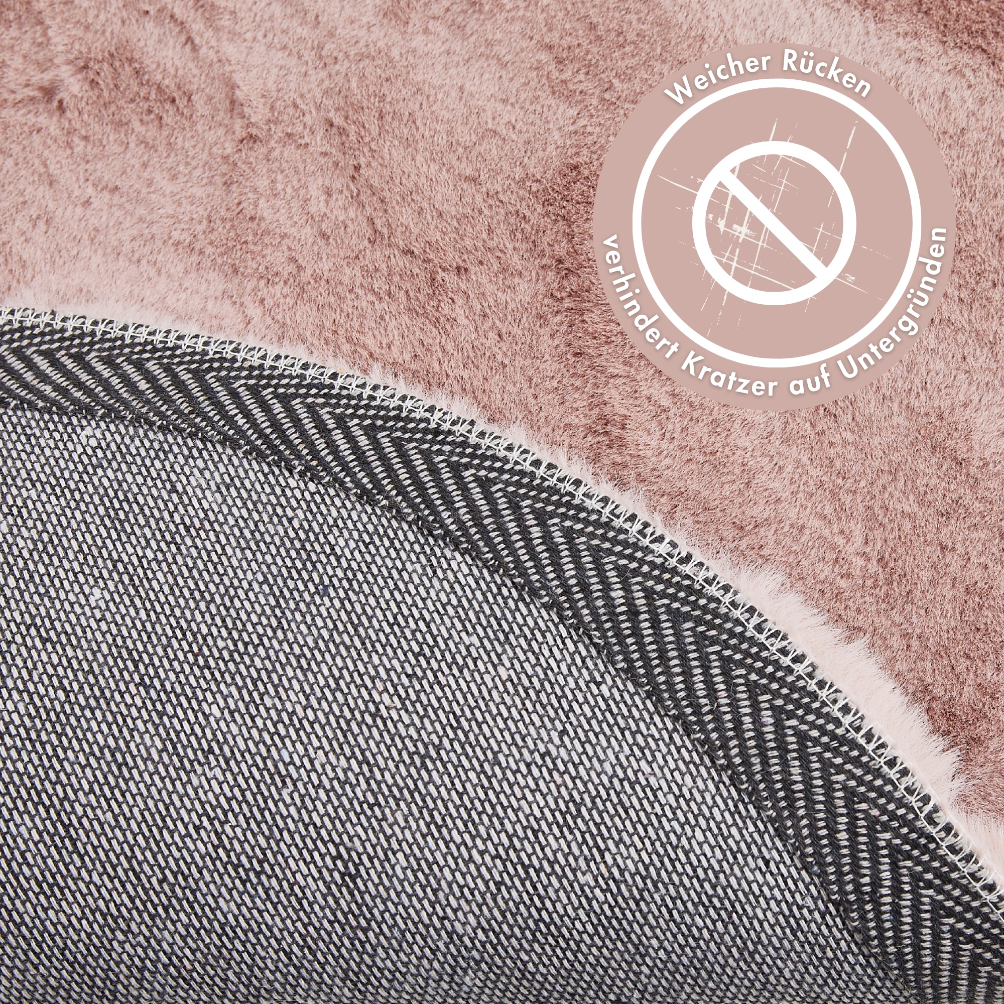 GOODproduct Tapis à poils longs »Lugano« Rond 30 mm Höhe Kunstfell, Uni Farben, sehr weich & kuschelig
