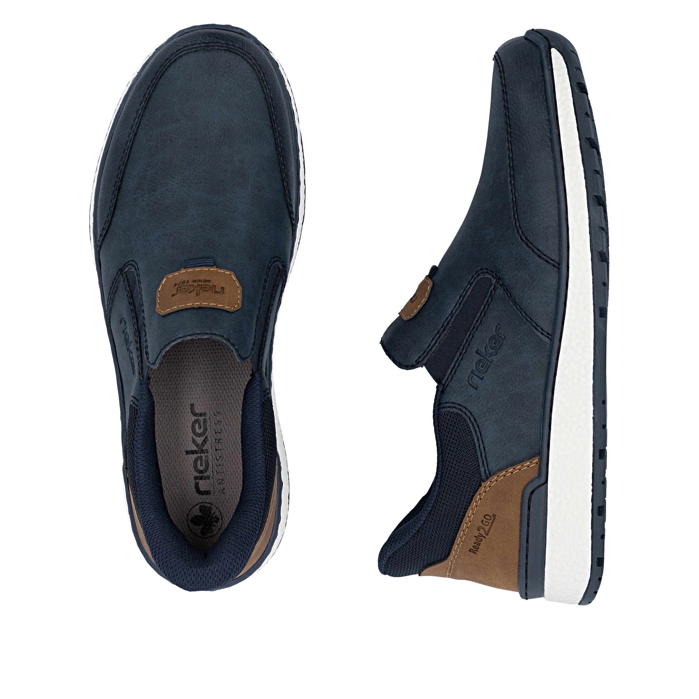 Rieker Slipper »Ready2GO«  chaussure à enfiler, chaussure basse, sneaker slip-on avec inserts stretch