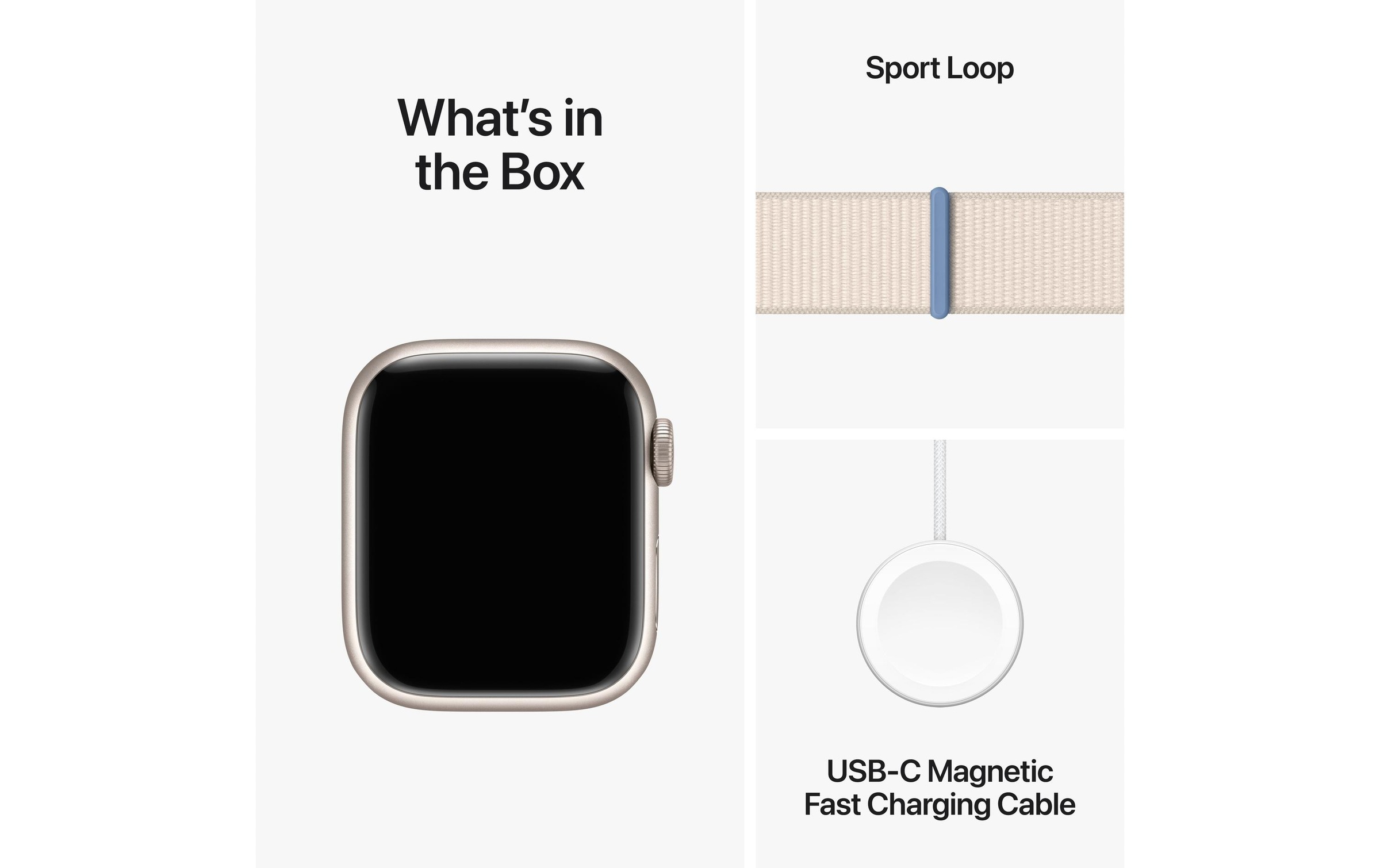 Apple Smartwatch »Series 9, GPS, Aluminium-Gehäuse mit Sport Loop Armband«, Watch OS 10, 64 GB,)