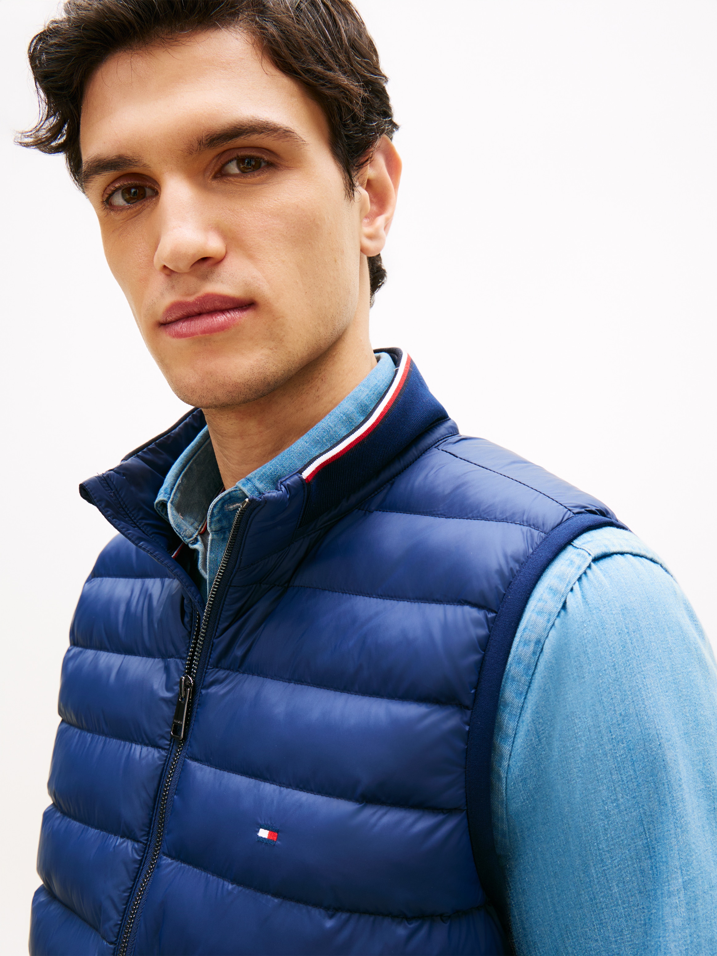 Tommy Hilfiger Gilet matelassé »MIX MEDIA« col montant, fermeture éclair à 2 sens
