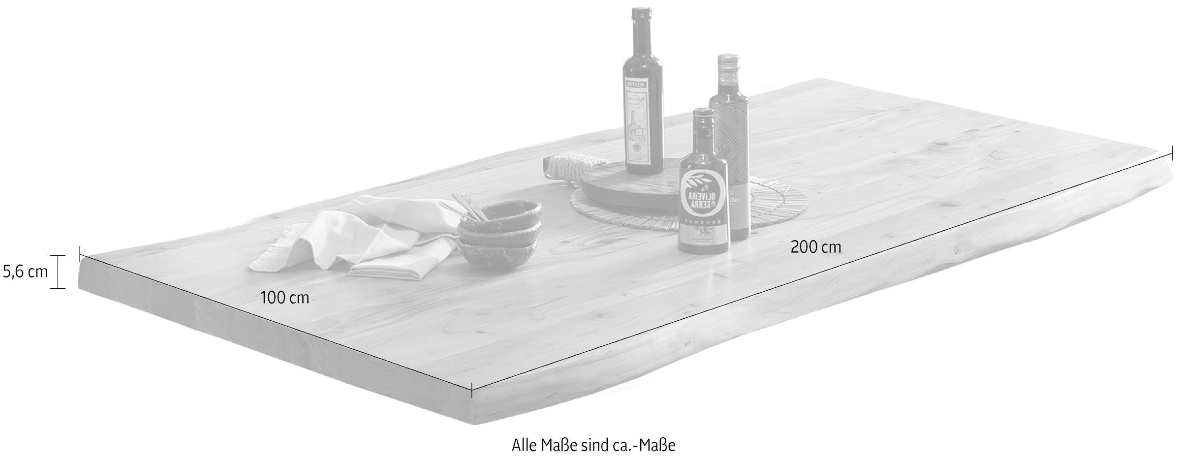 SIT Tischplatte 1 Stk. tlg. mit Baumkante wie gewachsen