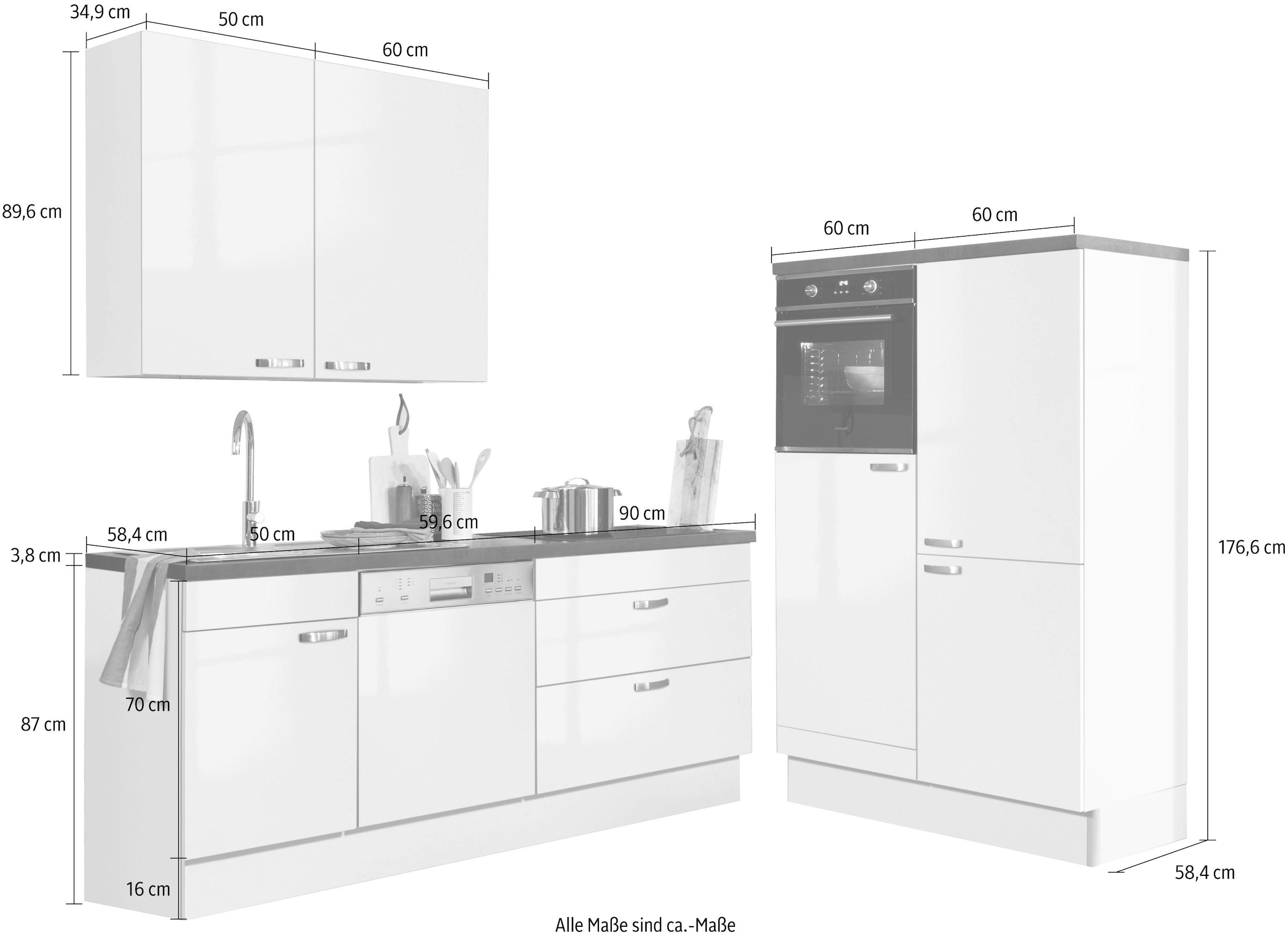 OPTIFIT Küchenzeile »Cara«, mit Vollauszügen und Soft-Close-Funktion, Breite 320 cm