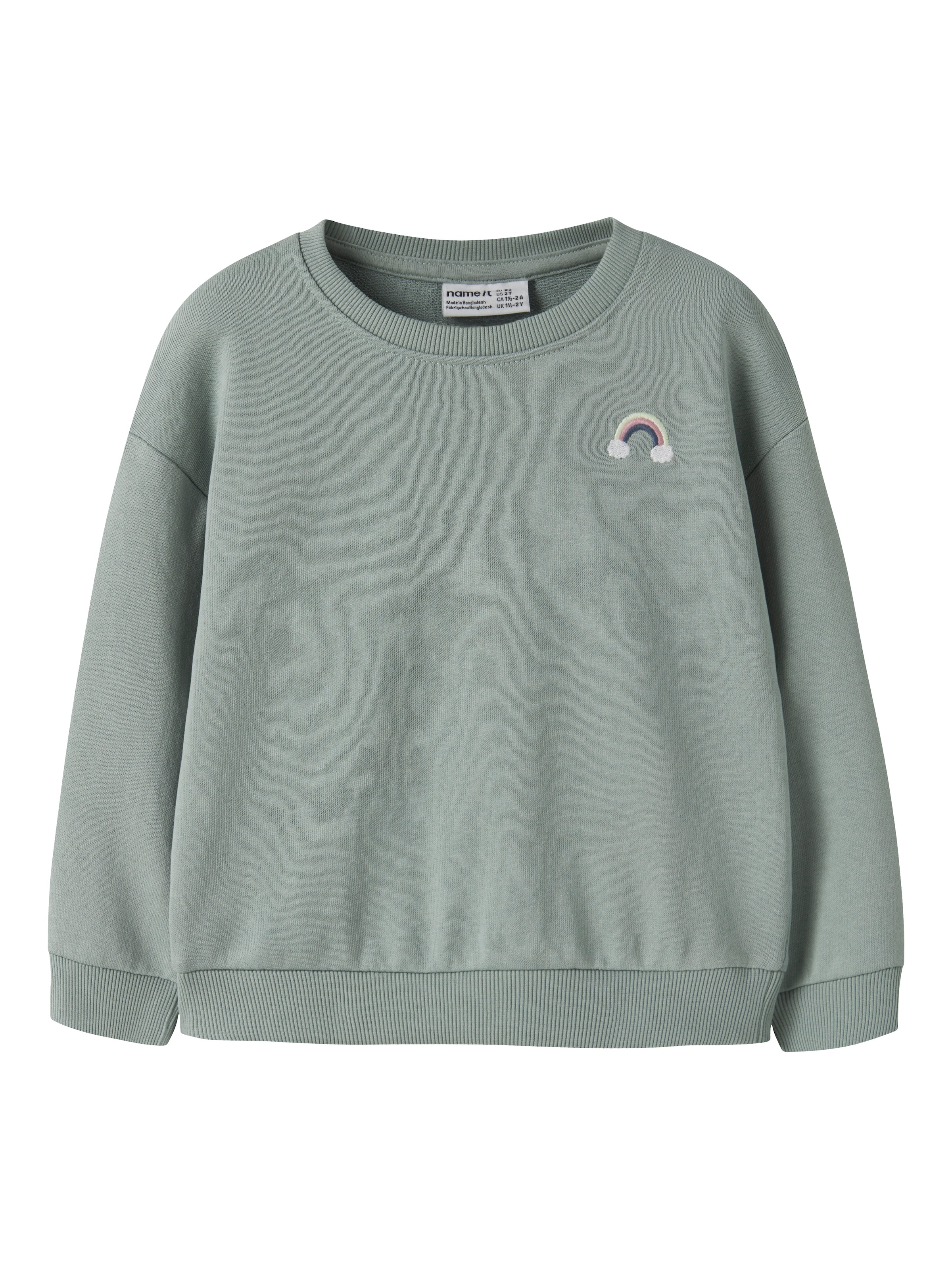 Image of Name It Sweatshirt "NMFVALLENE LS RLX SWEAT UNB", Baumwollmischung, Stickerei