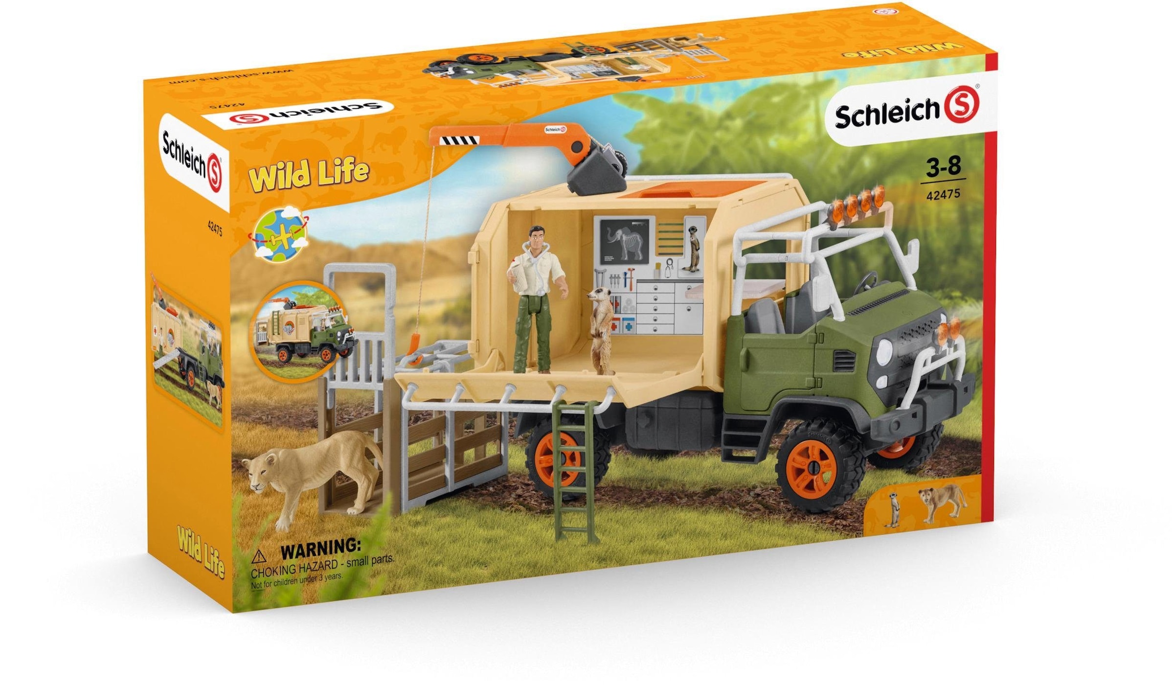 Schleich® Spielwelt »WILD LIFE, Grosser Truck Tierrettung (42475)«, (Set), Made in Europe