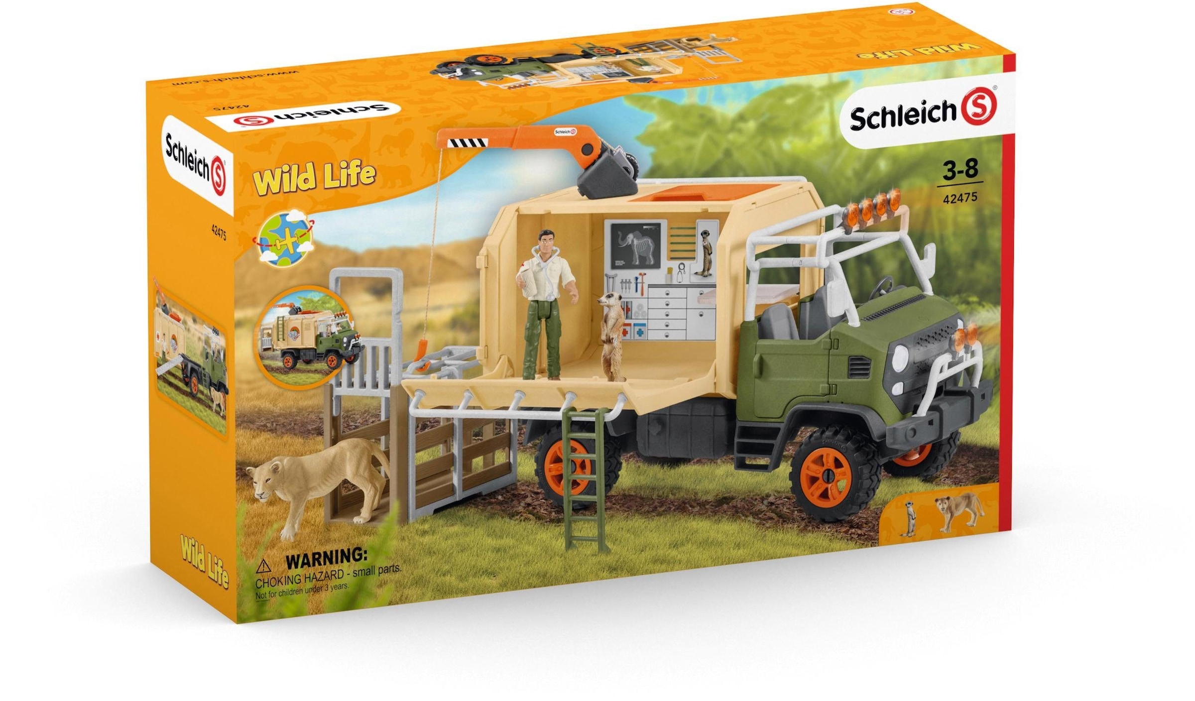 Schleich® Spielwelt »WILD LIFE, Grosser Truck Tierrettung (42475)«, (Set), Made in Europe