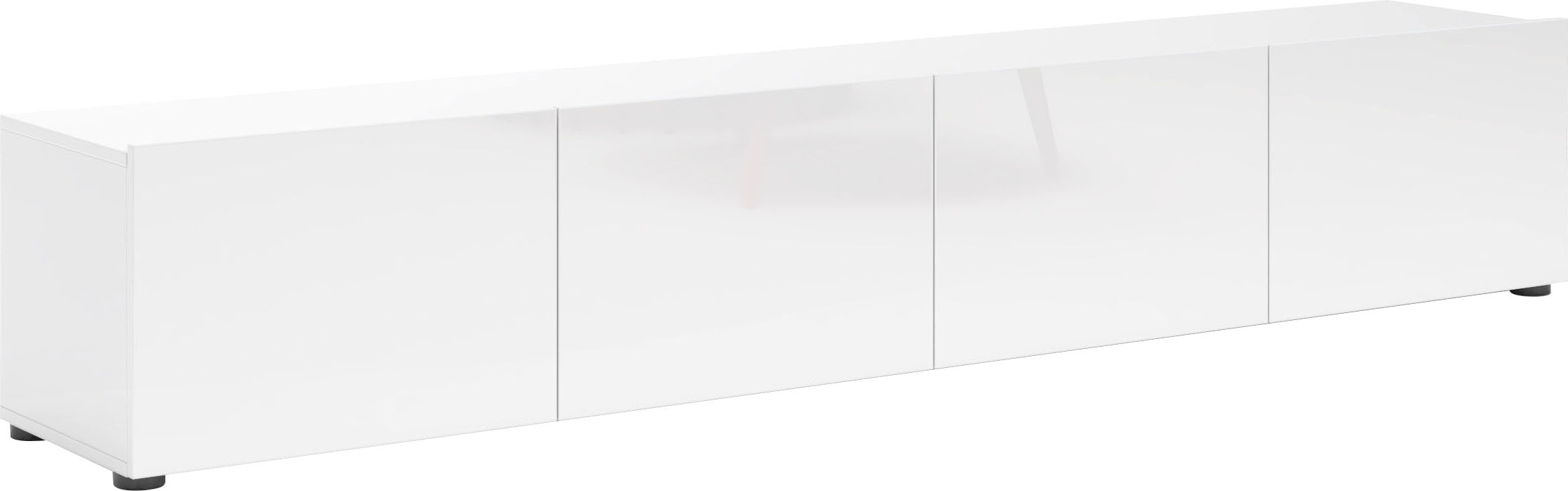 Image of Home affaire Lowboard "Mister, TV-Board, TV-Bank, TV-Kommode, TV-Möbel" mit 4 Klappen, komplett Hochglanz Lackiert, Breite 225 cm