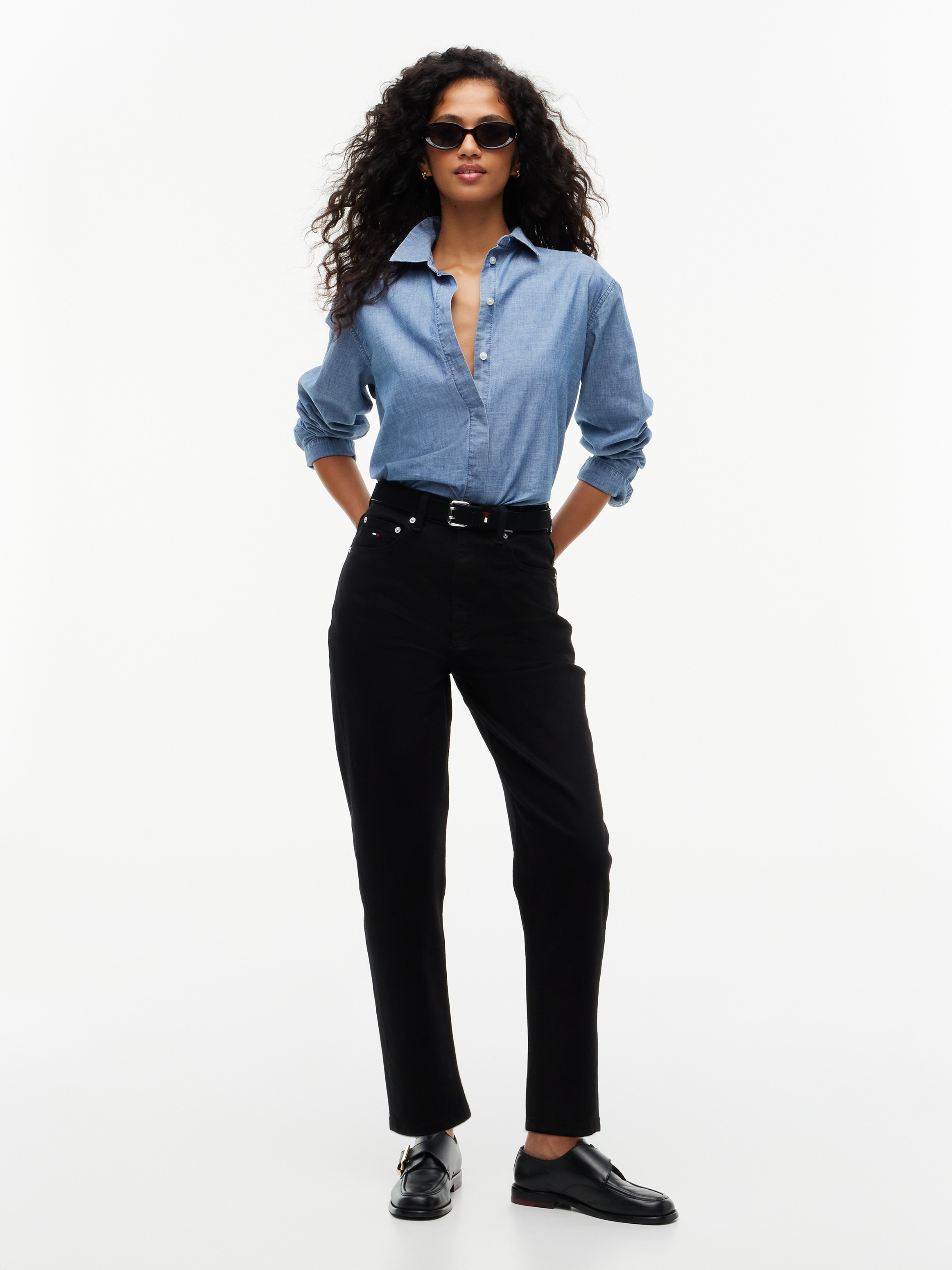 Tommy Jeans Jeans mom »90'S MOM HIGH TAPERED DI4187« mélange de coton
