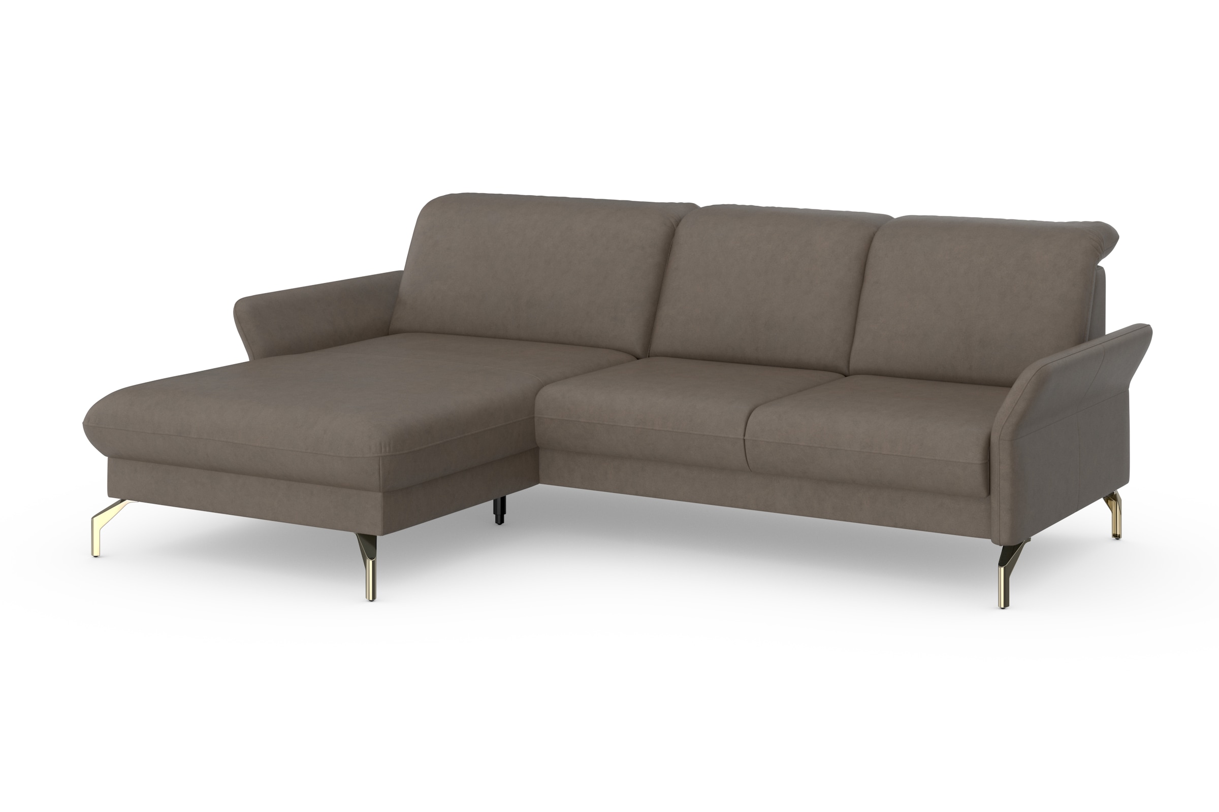 sit&more Ecksofa »Fashion L-Form«, wahlweise mit Kopfteilverstellung, Vorziehsitz, motorisch, Nickelfüsse