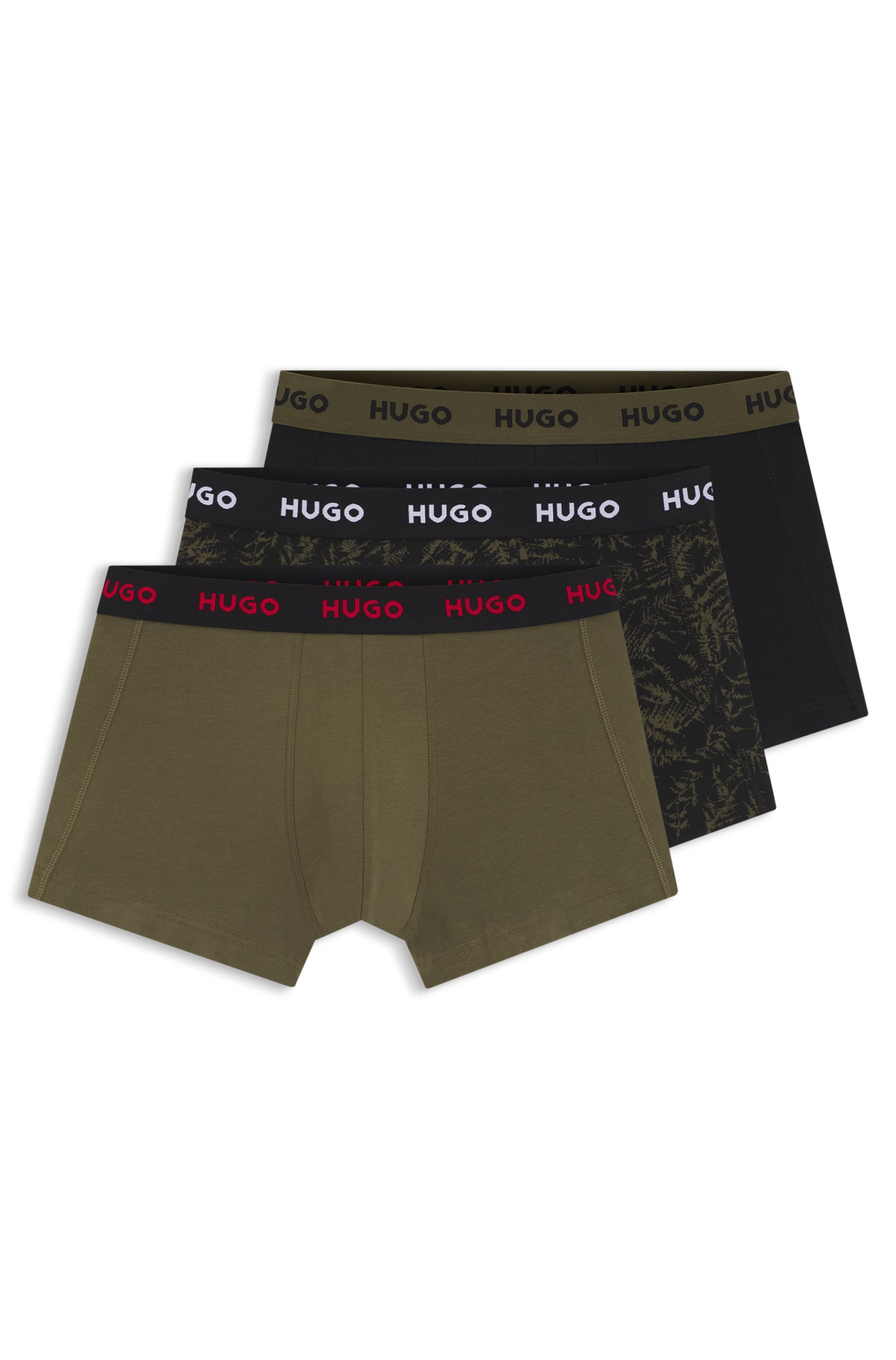 HUGO Underwear Trunk »TRUNK TRIPLET DESIGN« Packung, 3 Stk. mit Logobund