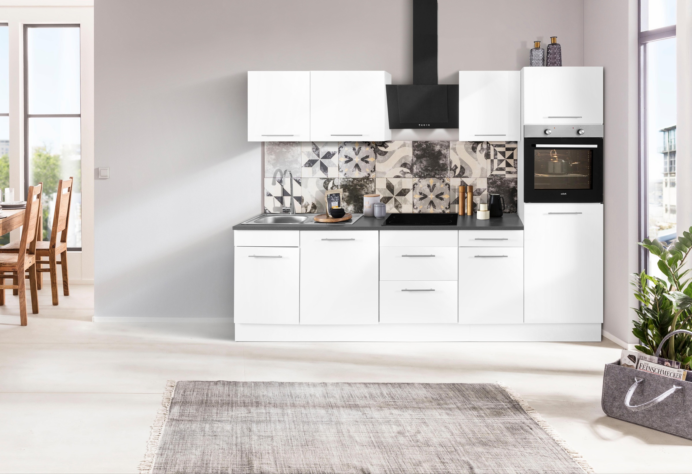 wiho Küchen Küchenzeile "Ela" Breite 280 cm, Soft-Close-Funktion, höhenverstellbare Füße