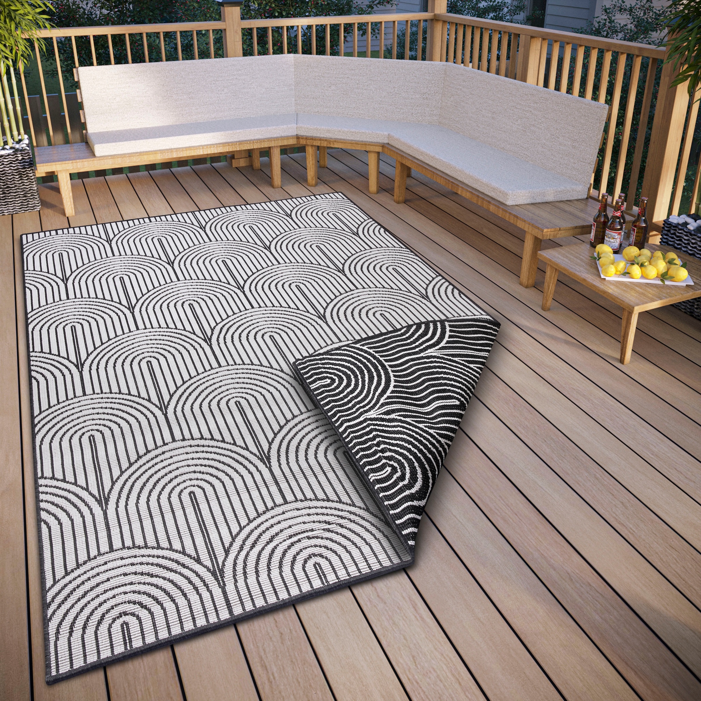 Image of HANSE Home Outdoorteppich "Pangli, Wendeteppich" rechteckig 5 mm Höhe In-& Outdoor, Teppich, Wetterfest, Balkon, Garten, Wohnzimmer, Modern