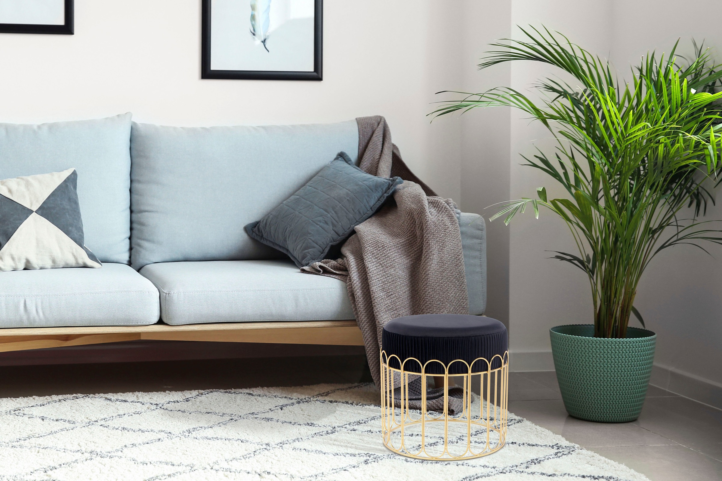 Kayoom Sitzhocker »Hocker Cleopatra 425, Design-Hocker Sitzfläche weich gepolstert« 1 Stk. tlg. samtweich, dekorativ, elegantes Design, edle Optik