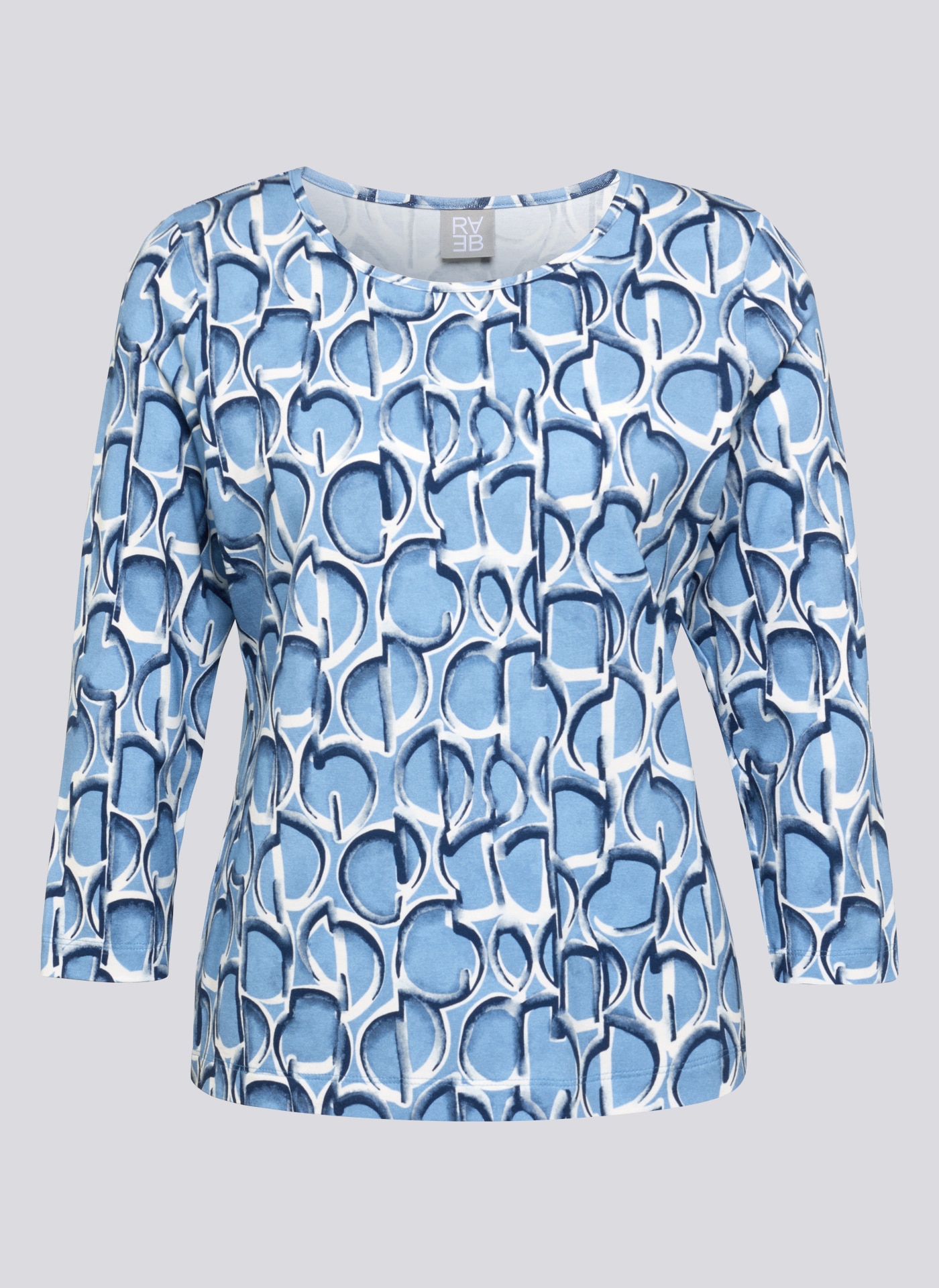 Rabe T-shirt à manches 3/4 mit grafischem Muster