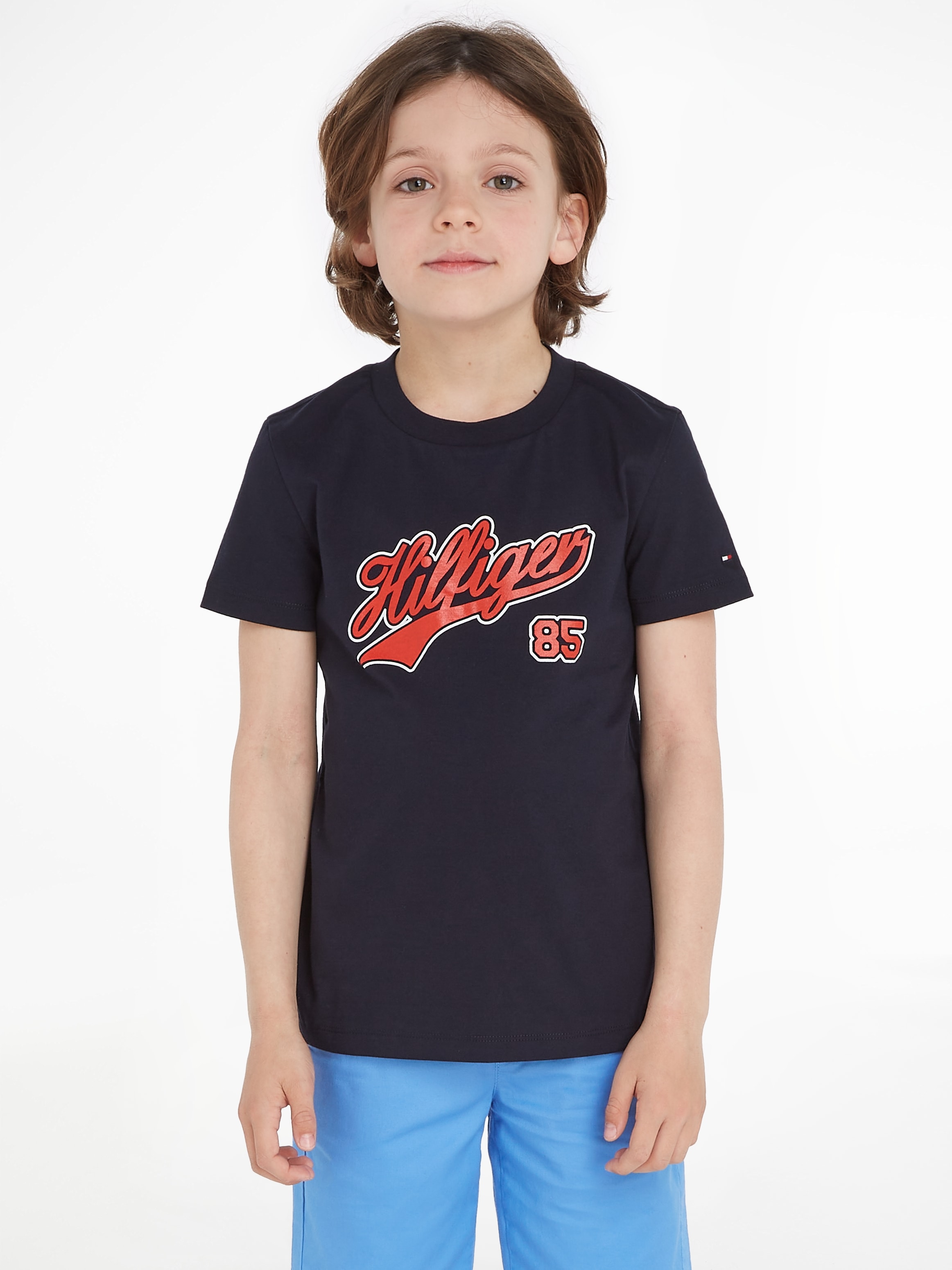 ♕ »HILFIGER Tommy S/S«, Hilfiger SCRIPT mit grossem auf TEE T-Shirt versandkostenfrei Logoschriftzug