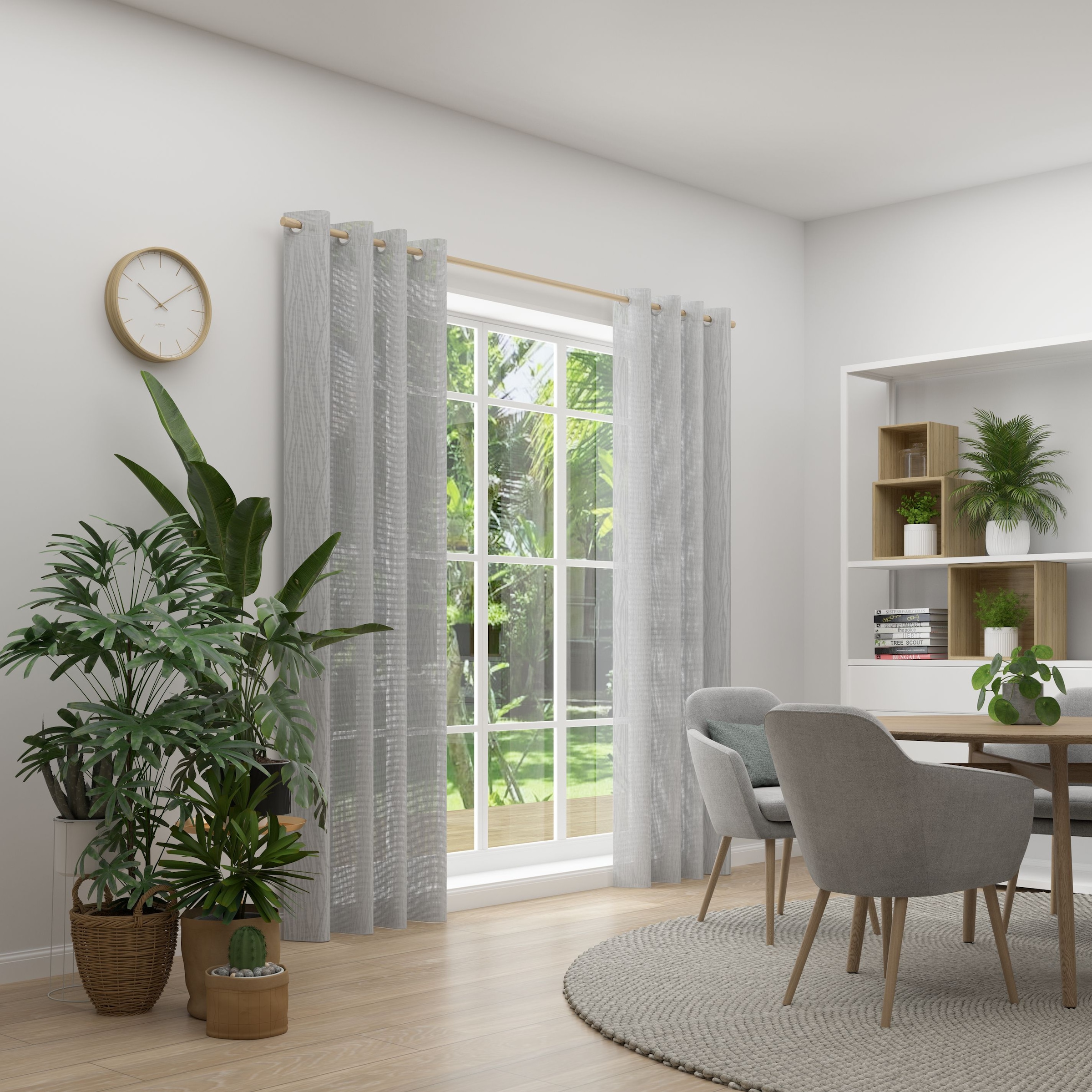 Neutex for you! Rideau »RAYA« Œillet 1 cuis tlg. structure graphique linéaire