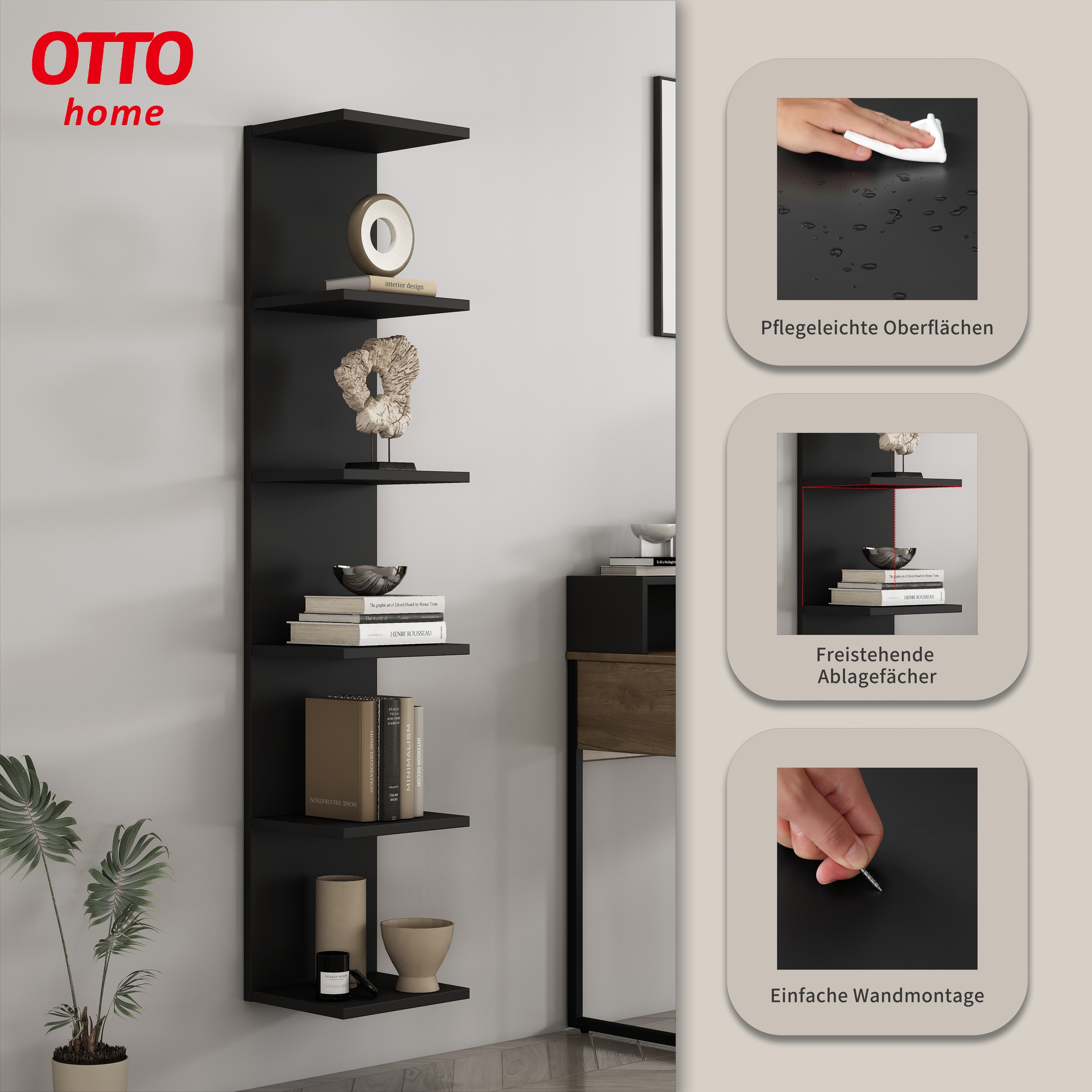 GOODproduct Wandregal »Moid« dekorativer Stauraum, Wandmontage