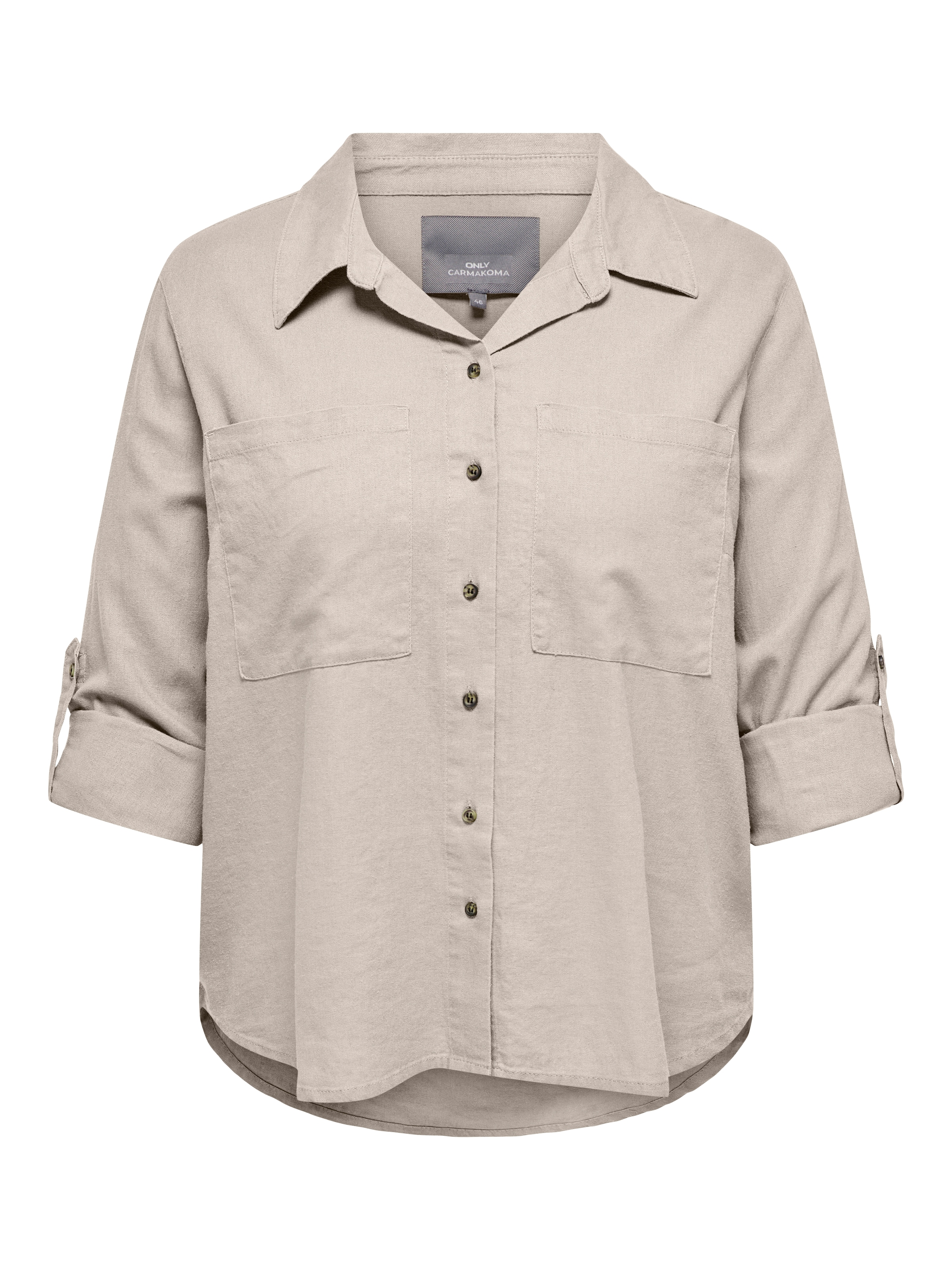 ONLY CARMAKOMA Langarmbluse »CARYASMIN-CARO L/S LINEN SHIRT PNT«