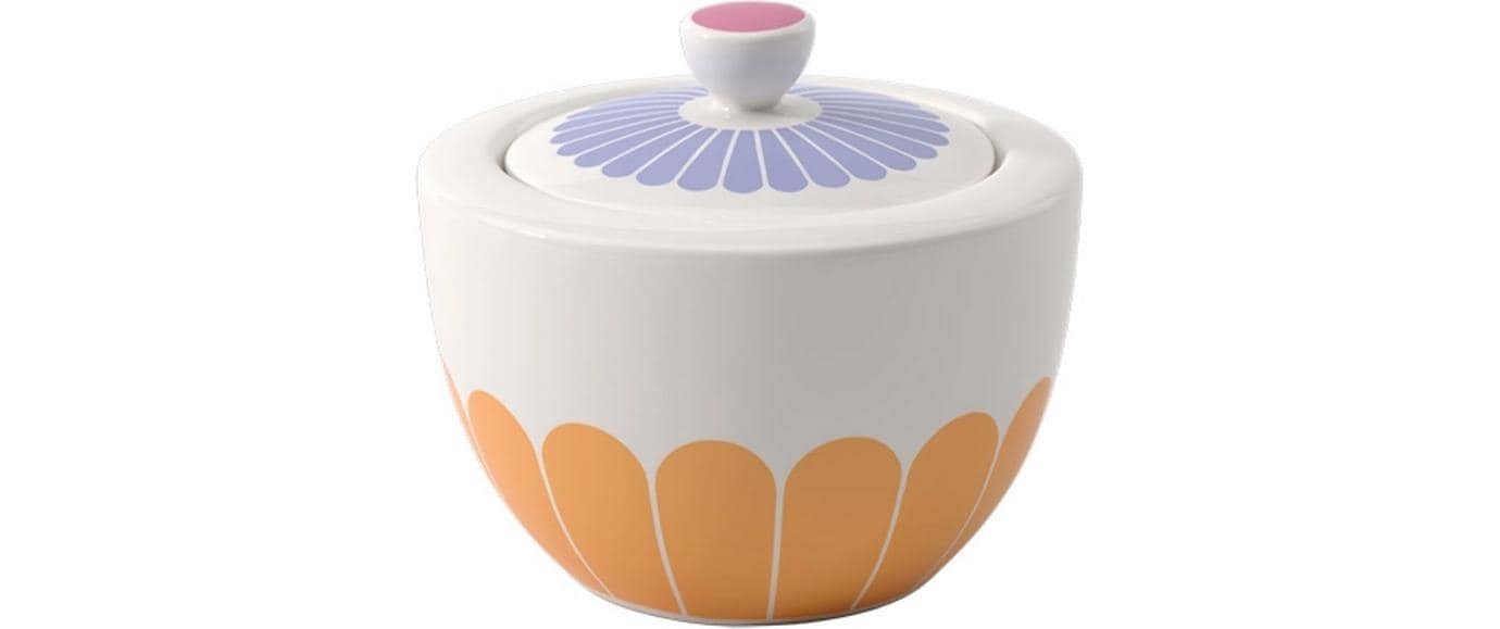 Image of Villeroy & Boch Zuckerdose "Fleur Couleur 270 ml" Blumige Porzellandose für Zucker und Konfitüre