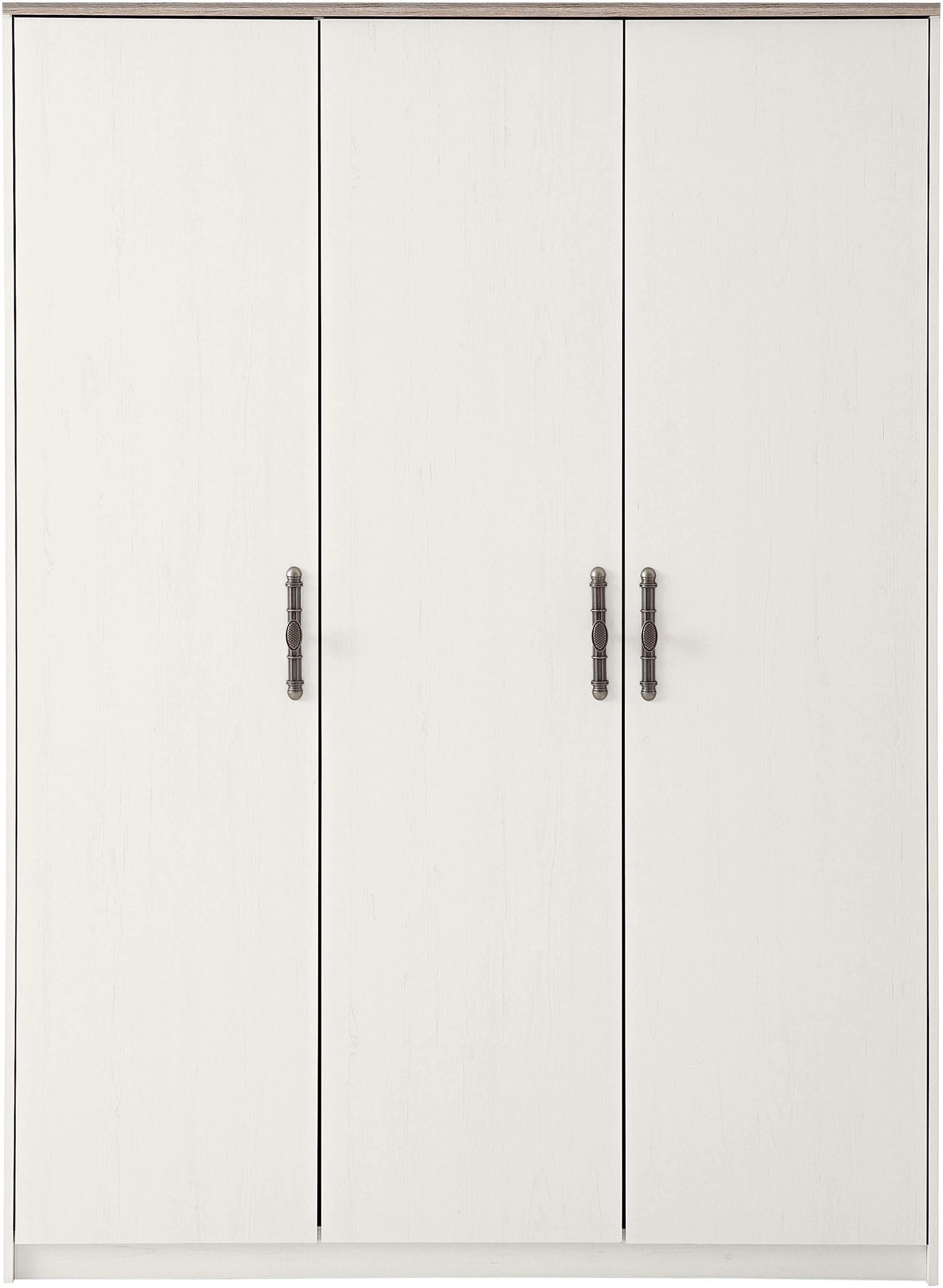 Home affaire Kleiderschrank »LiLLE, Drehtürenschrank im Landhausstil, Schrank mit Metallgriffen« viel Stauraum, mit Kleiderstange u Einlegeböden, vielseitig einsetzbar