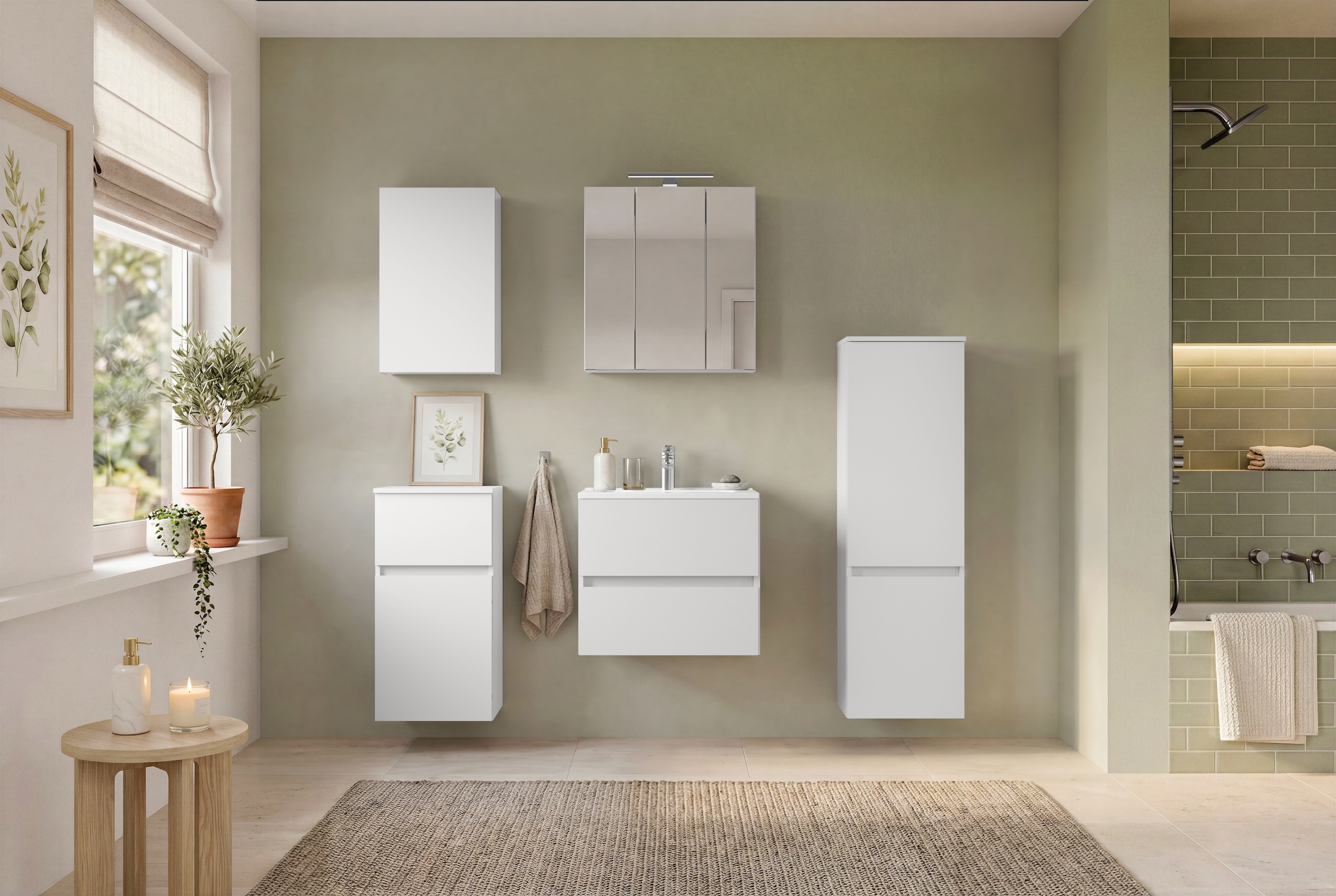 GOODproduct Midischrank »BOZEN, Midischrank 40 cm« griffloses Design, Masse (B/T/H): 40/35/130 cm