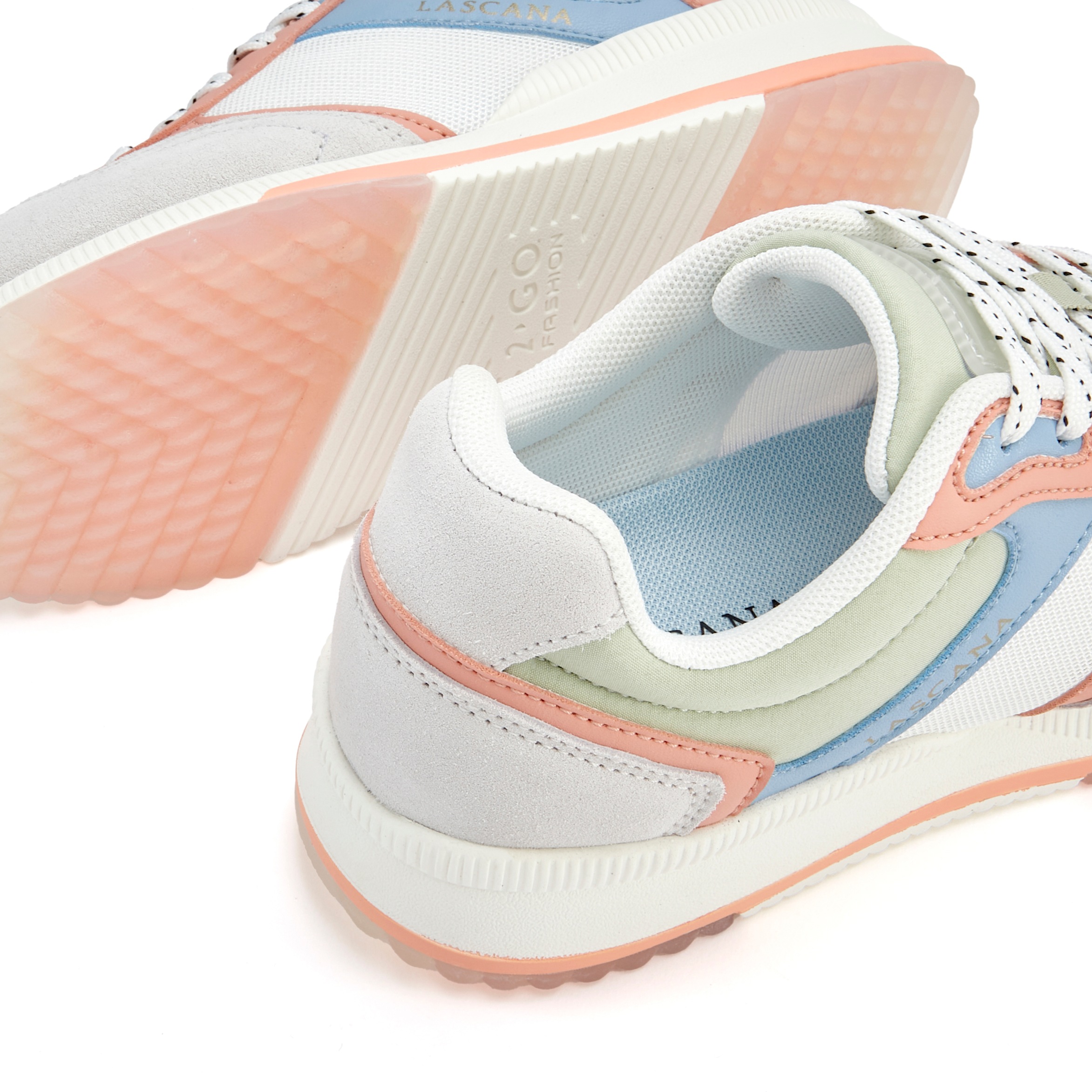 LASCANA Sneaker »Schnürschuh, Halbschuh, Freizeitschuh«, mit Lederanteil in mehrfarbiger Optik