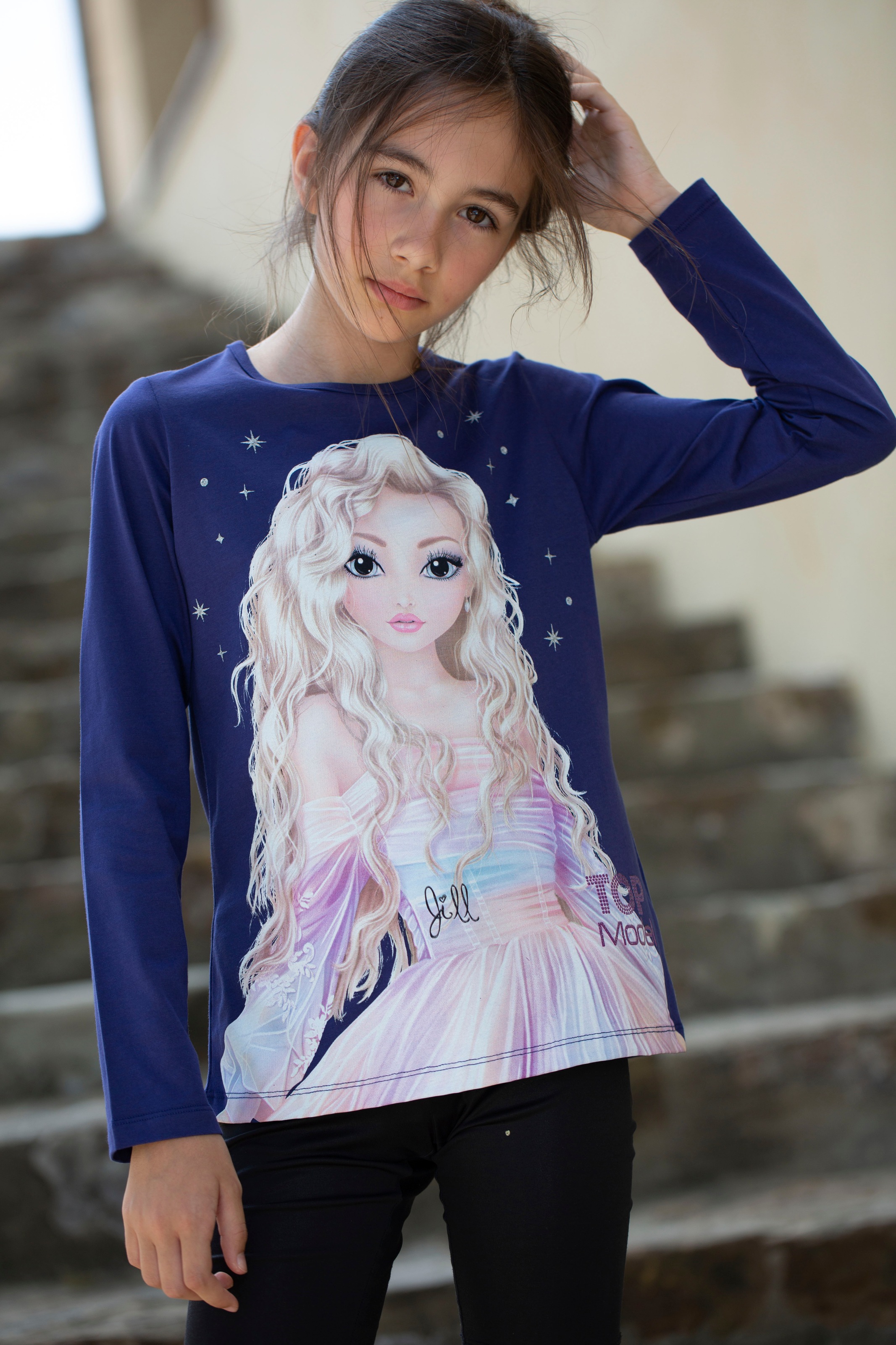 Image of TOPModel Langarmshirt mit grossem TOP Model Frontdruck