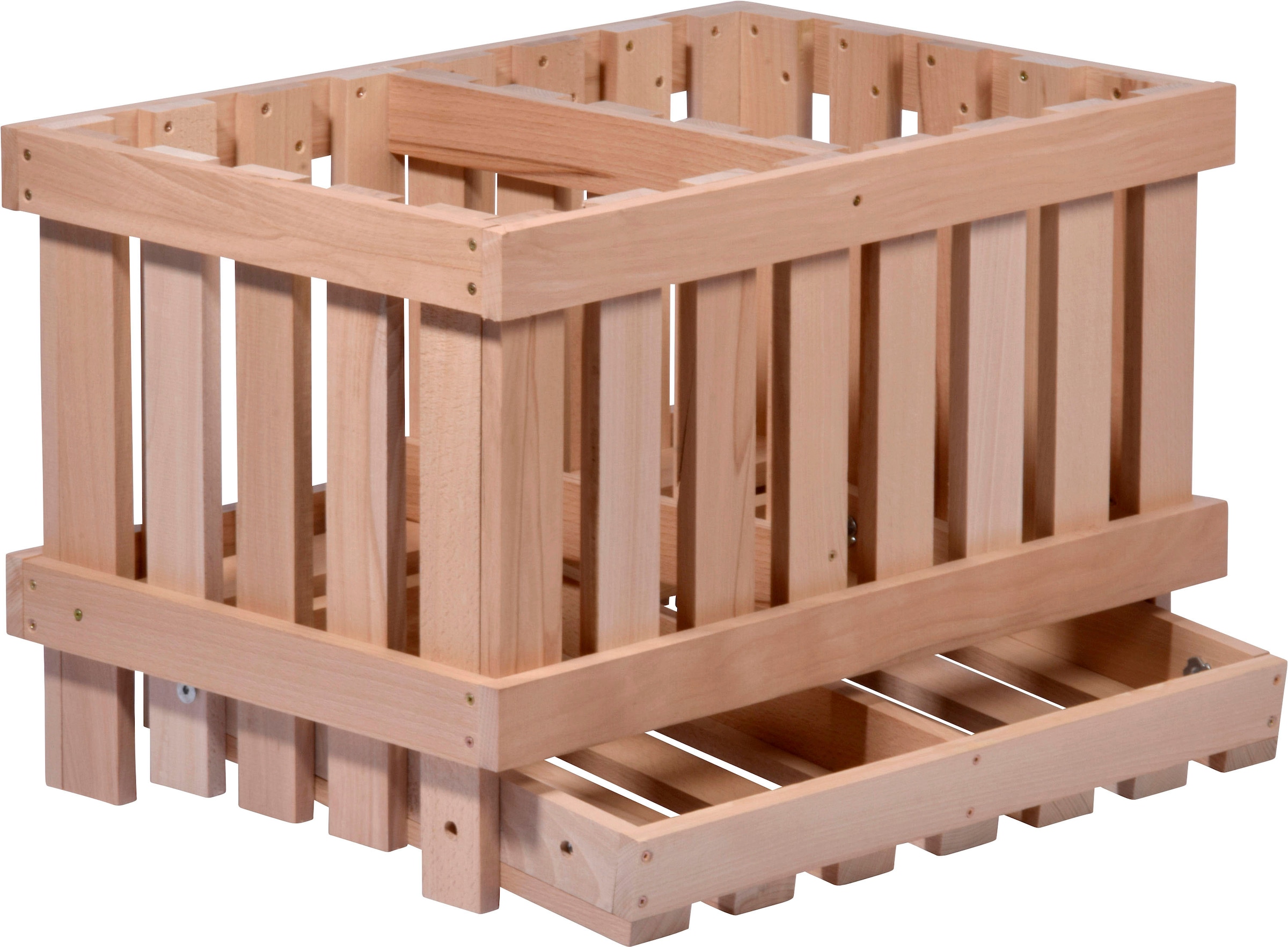 Holzkiste, Vorratsbehälter aus Holz mit 2 Abteilungen