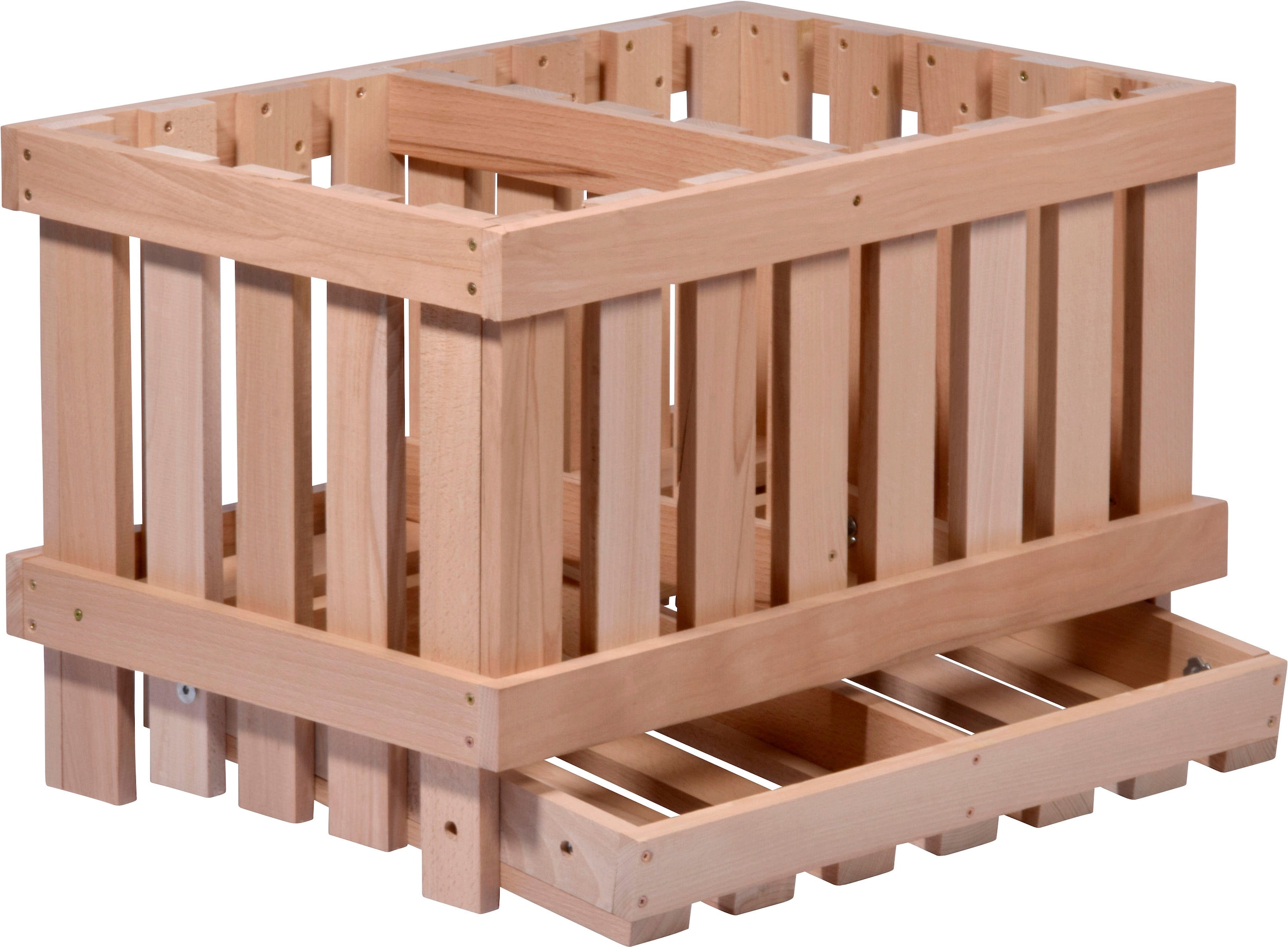 Image of dobar Holzkiste Vorratsbehälter aus Holz mit 2 Abteilungen