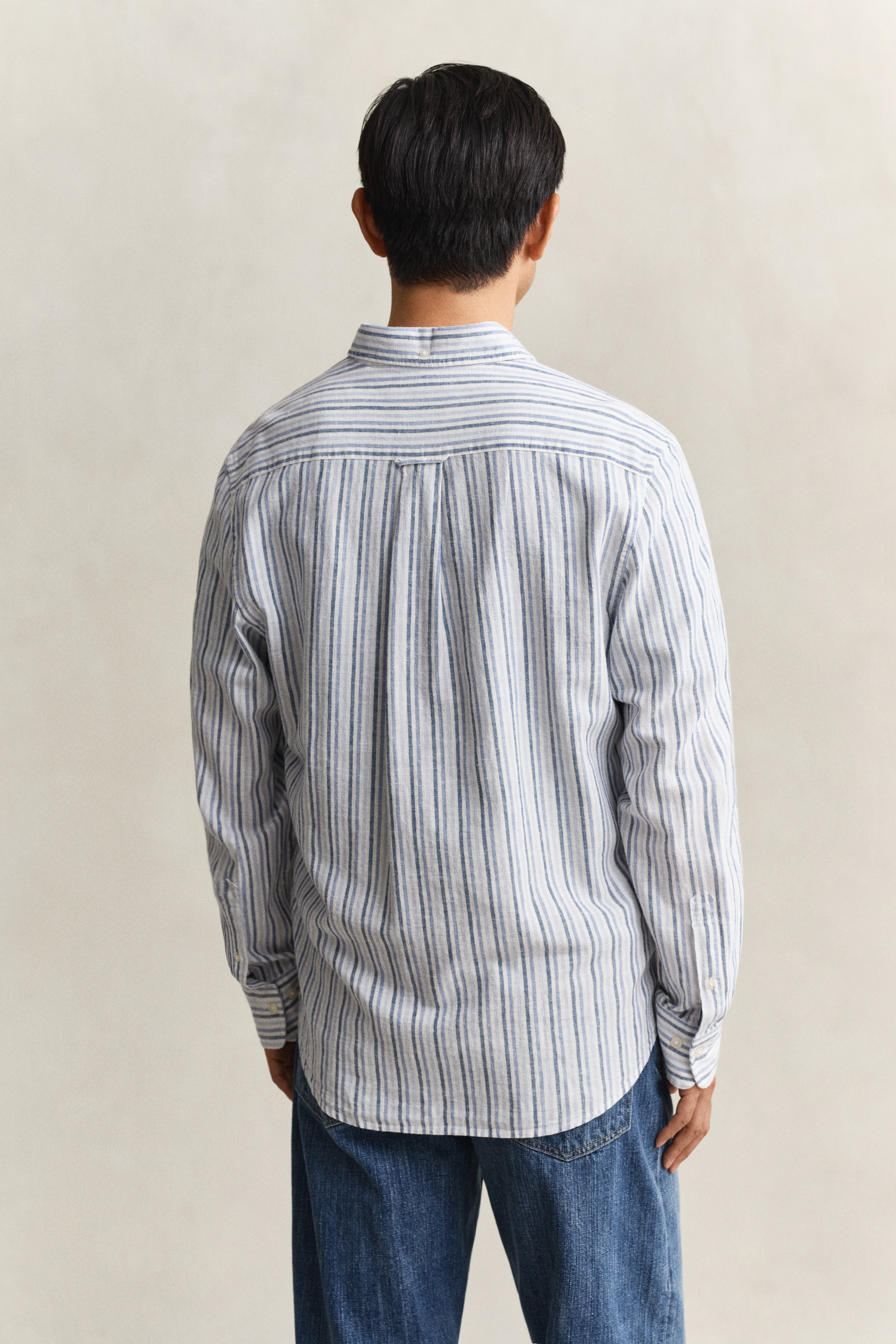 Gant Chemise à manches longues »REGULAR COTTON LINEN STRIPE« coupe regular fit avec col boutonné