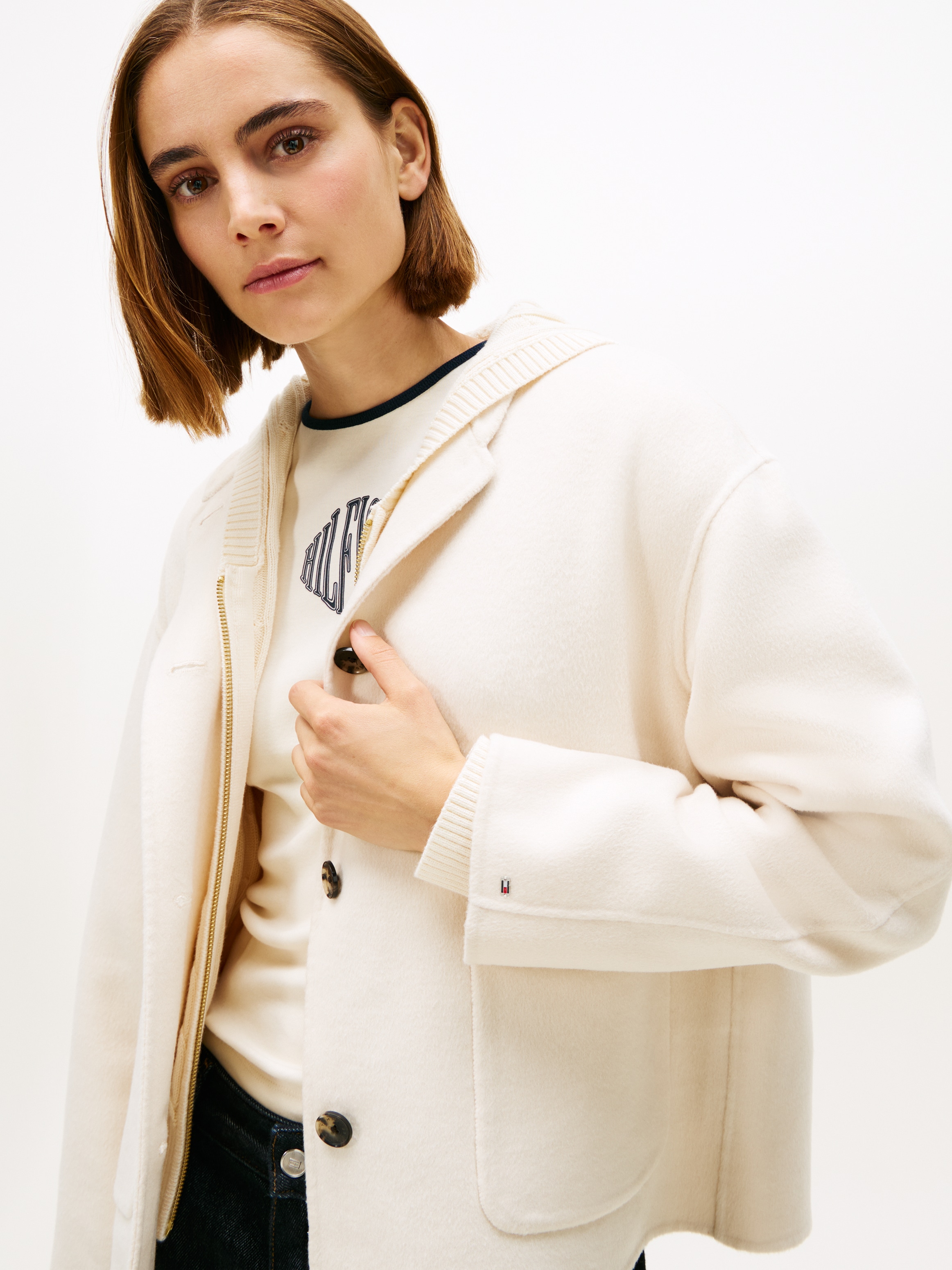 Tommy Hilfiger Veste bomber »DF WOOL SHORT BOMBER« mit Wolle