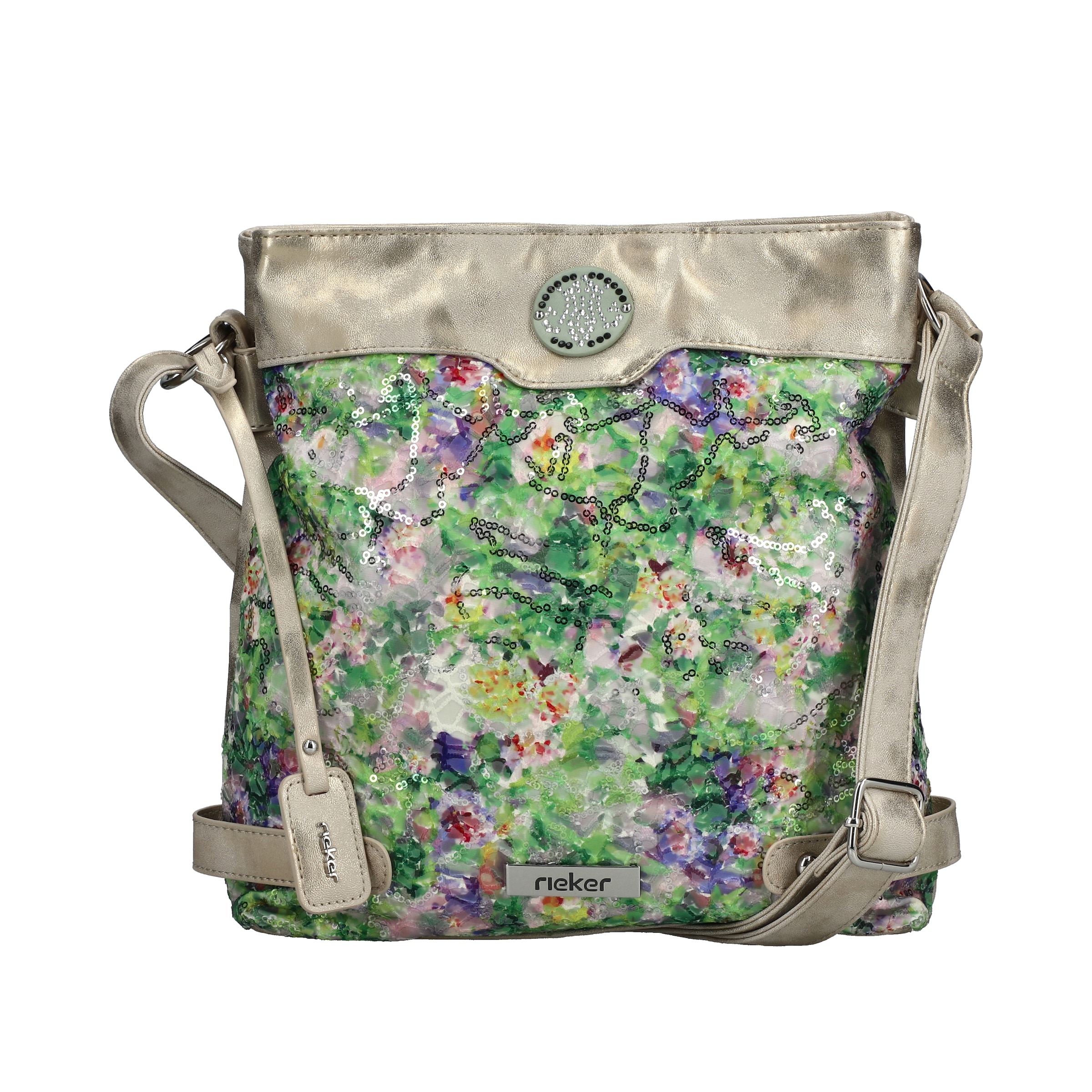 Image of Rieker Umhängetasche Damen Schultertasche, Handtasche in Metallic-Optik