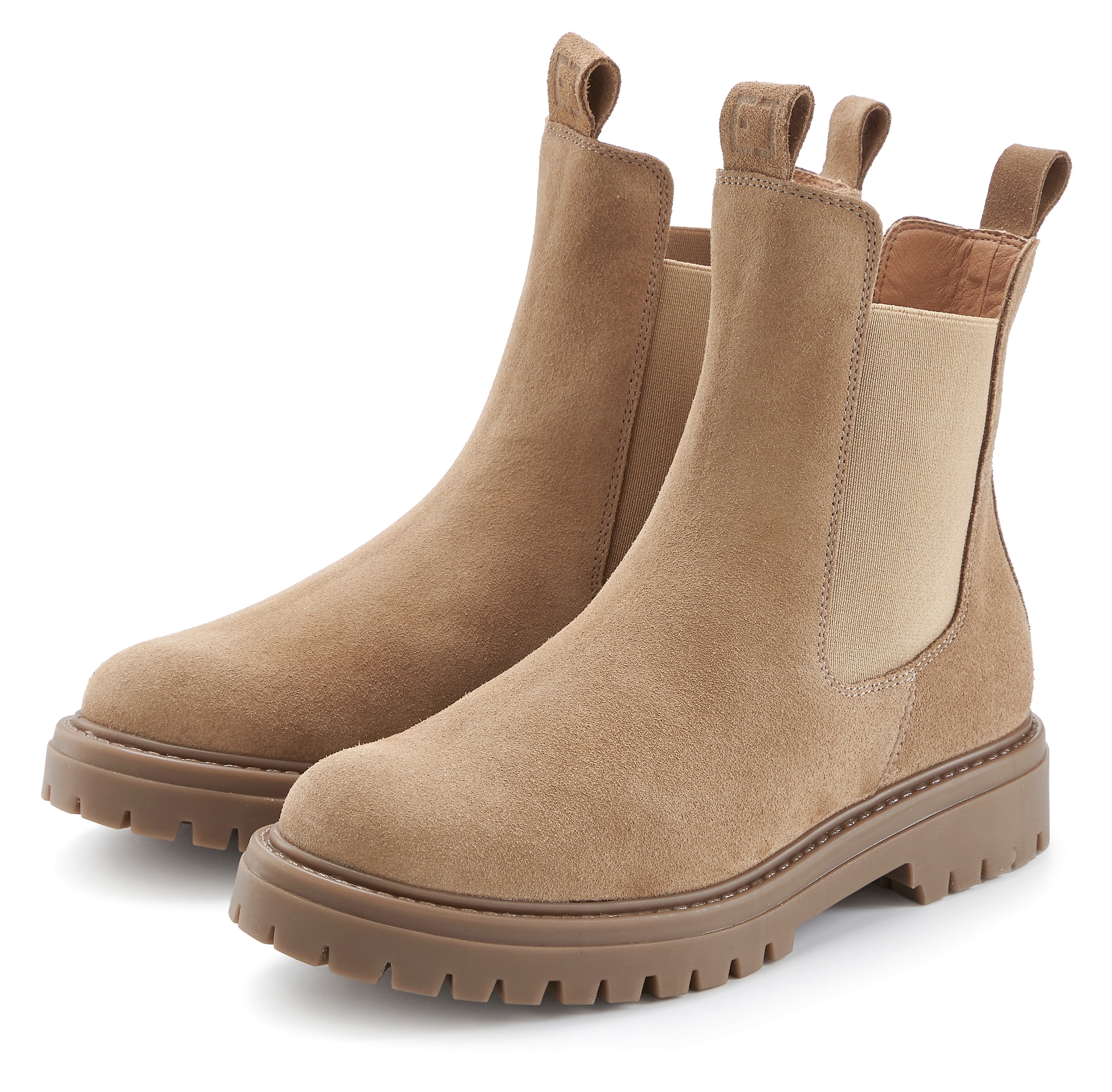 Image of Elbsand Stiefelette "Schlupfstiefel, Bikerboots, Sommerstiefelette, Lederstiefelette" Chelseaboots aus weichem Leder mit Stretch-Einsätzen